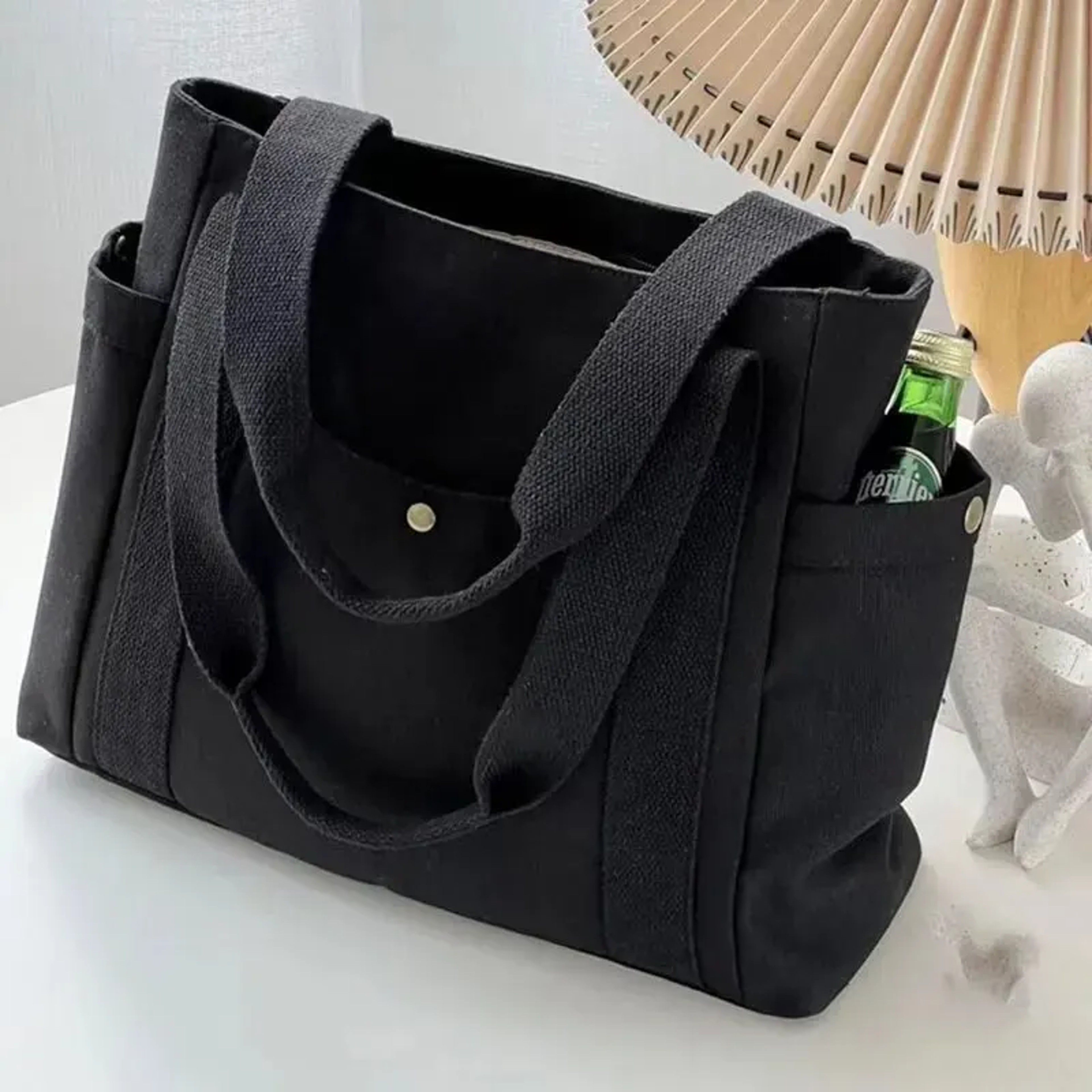 Large Capacity Canvas Tote Bag For Work College  Everyday Commuting 1