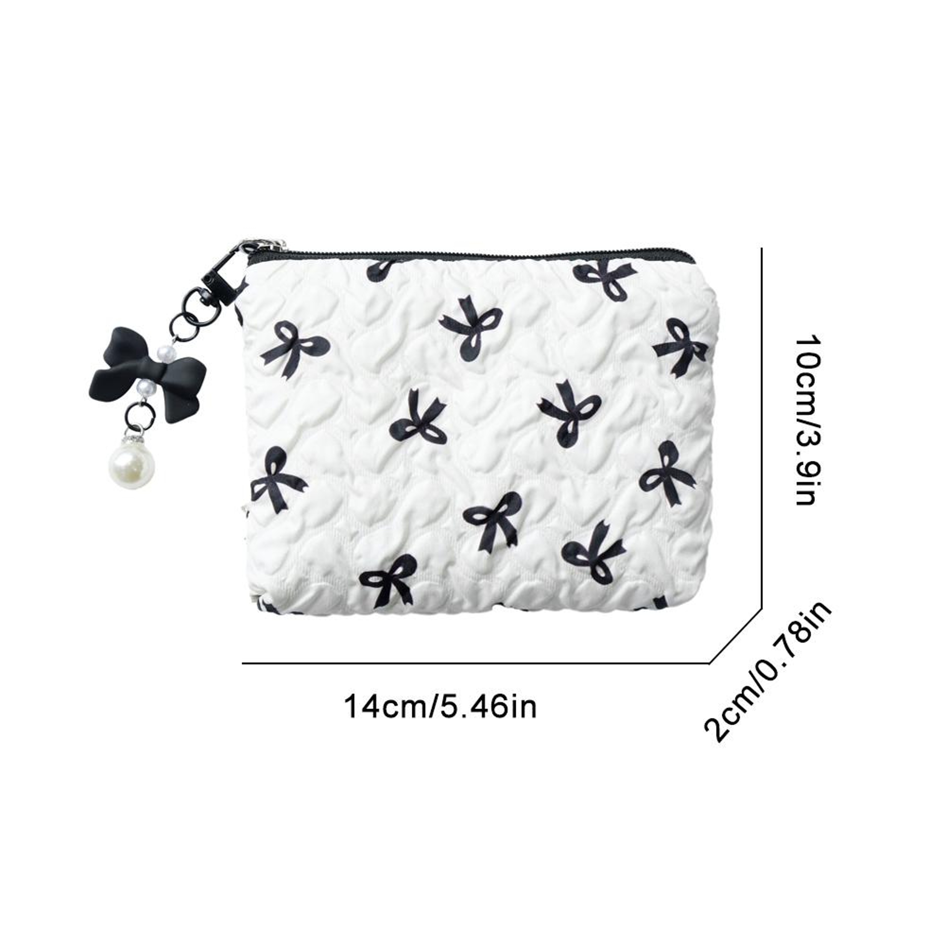 Large Capacity Canvas Makeup Bag With Bow Travel Cosmetic Organizer For Women 3