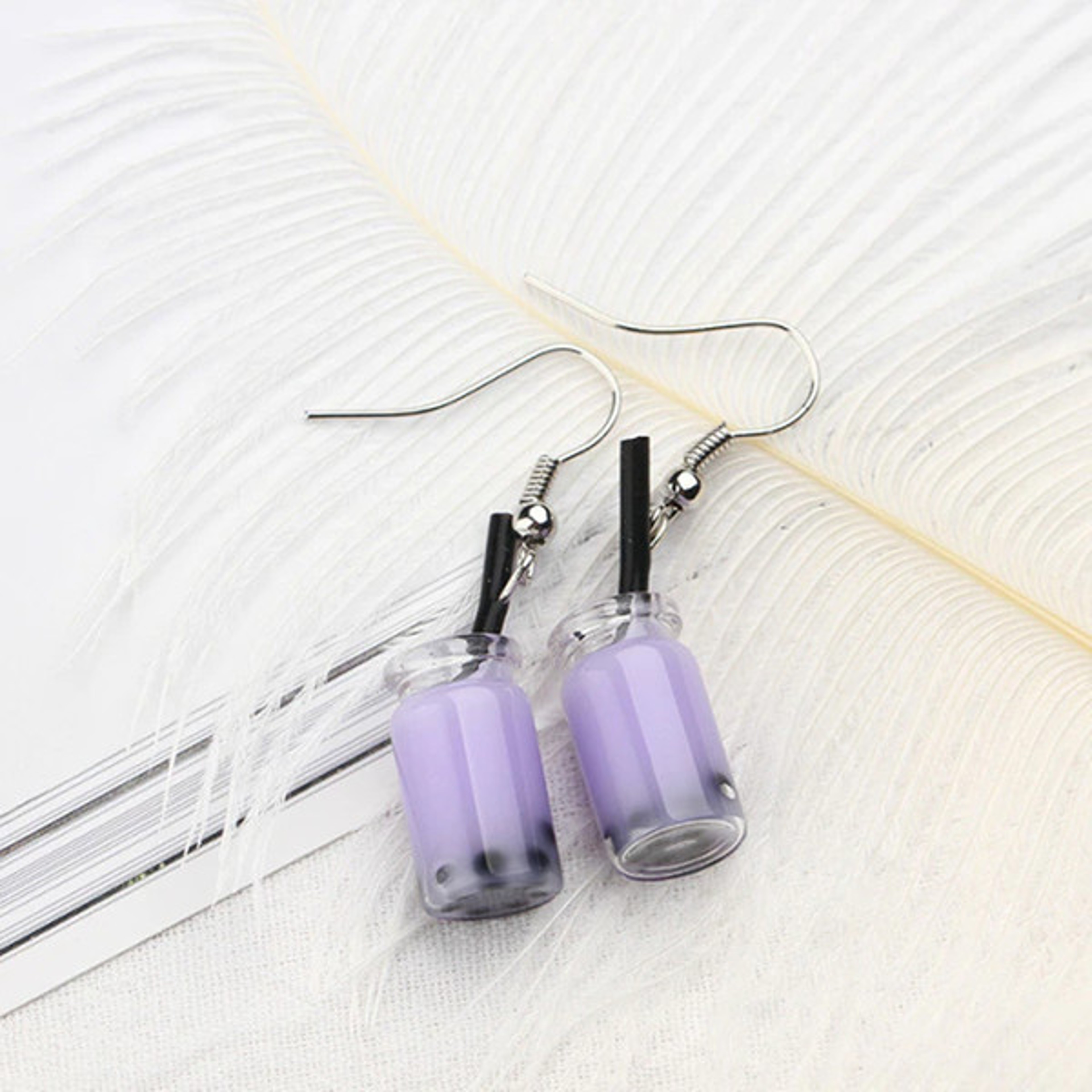 Cute Milk Tea Dangle Boba Earrings (2).jpg