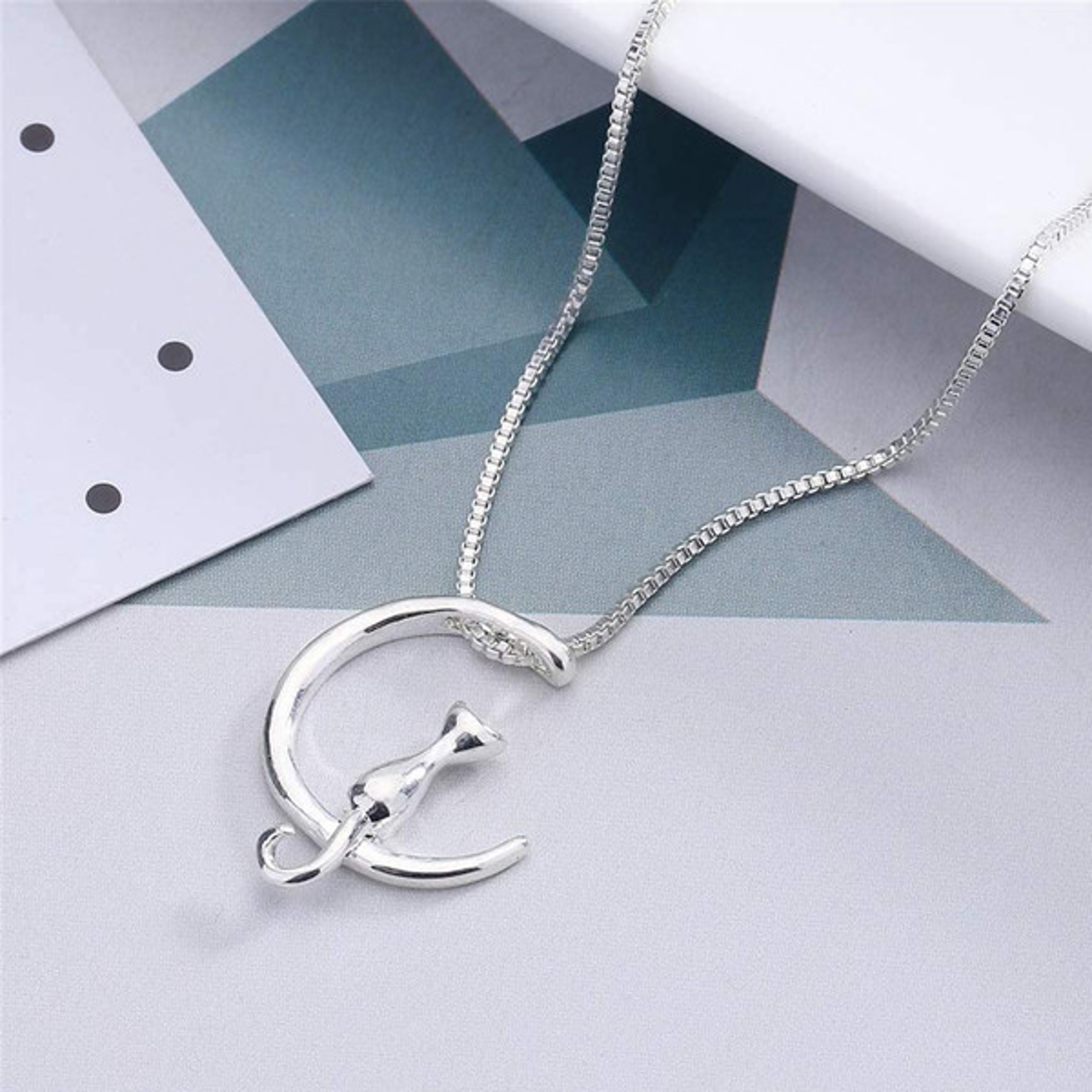 Cat & Moon Pendant Necklace Jewelry (1).jpg