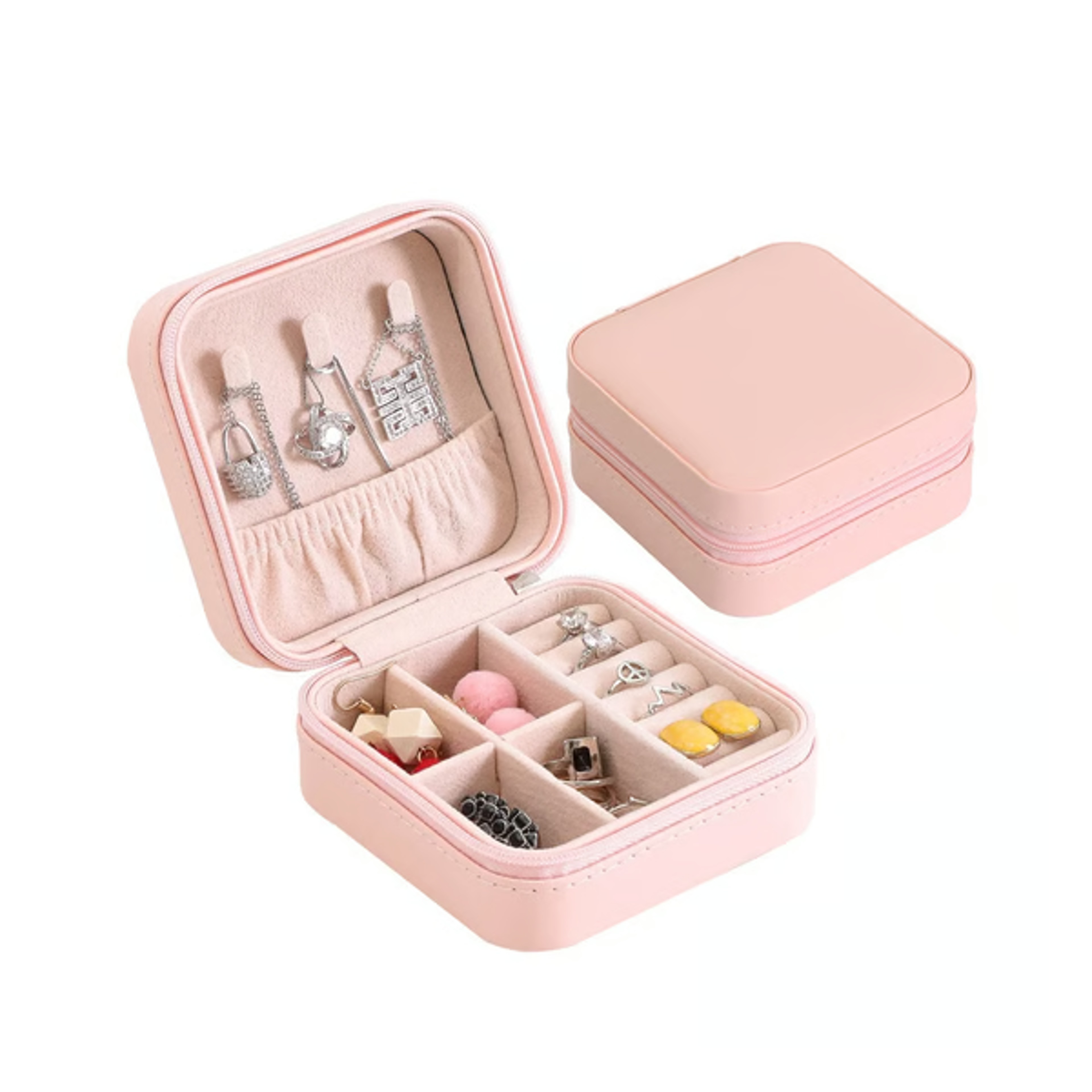 PU Leather Jewelry Organizer pink