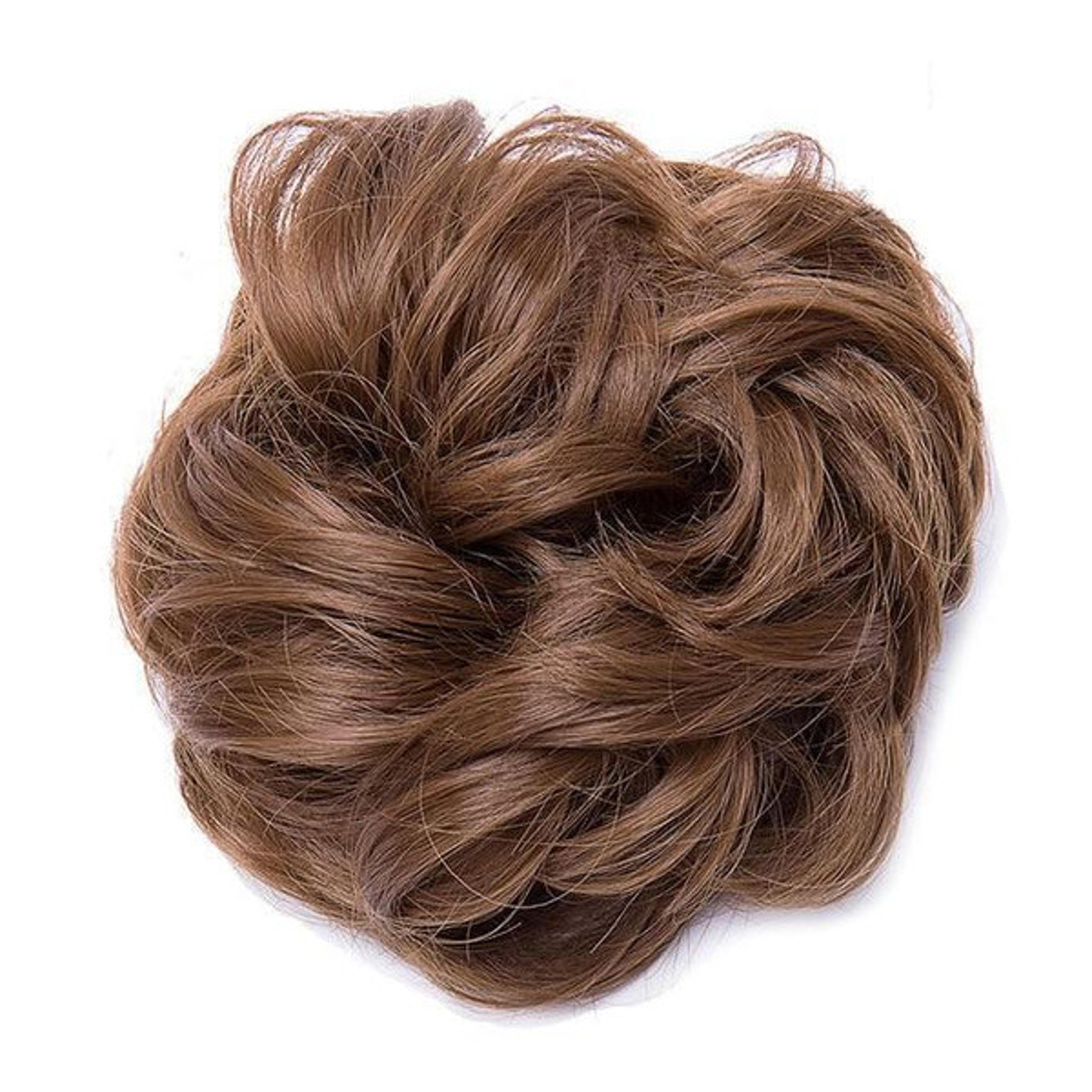 Chic Rose Bun Hair Scrunchie - Quick Styling, Durable Synthetic, Easy Maintenance, Ideal for Daily Wear Butterscotch