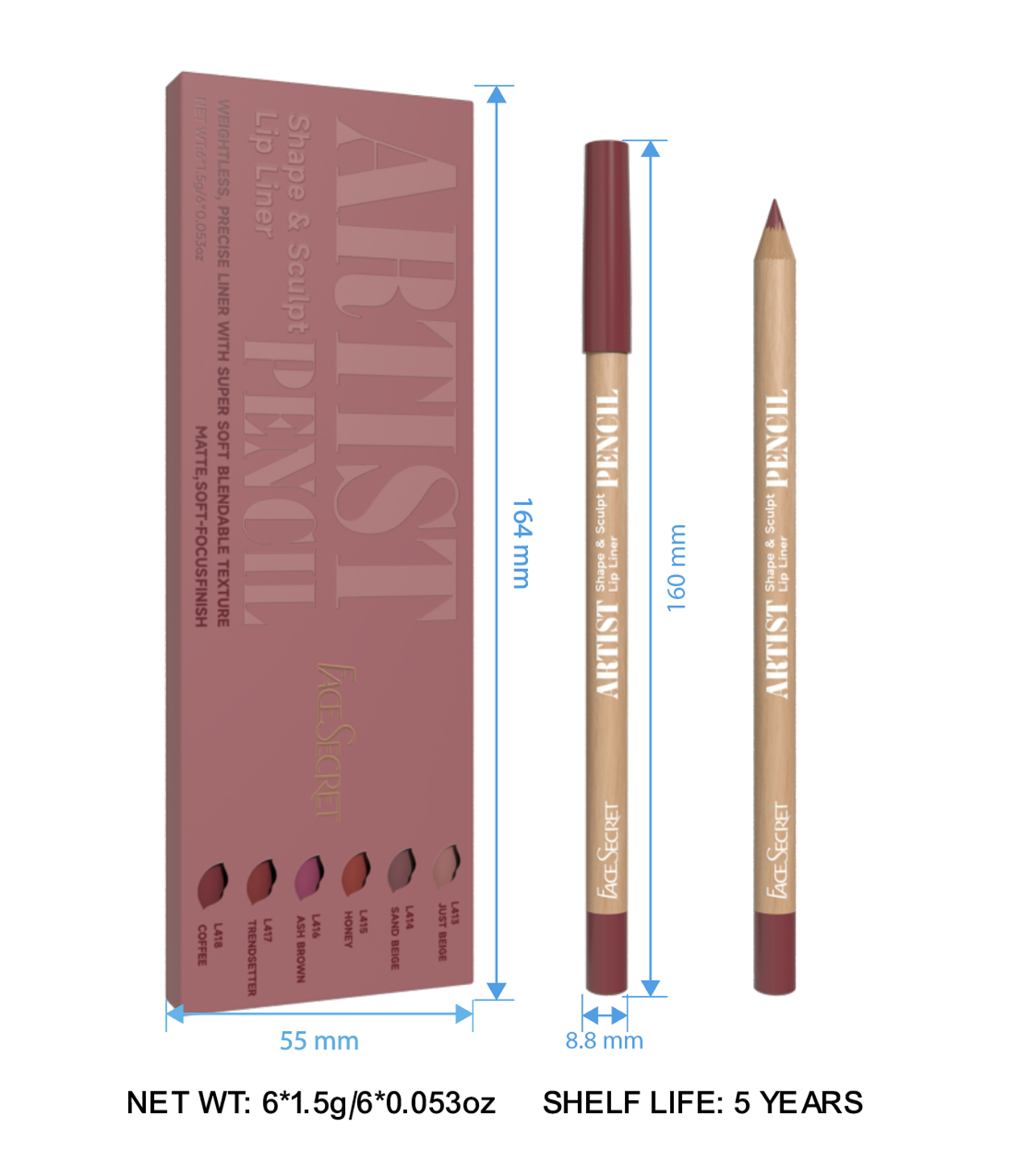 Face Secret Artist Sculpt Lip Liner Set – Soft Matte Precision – view 8