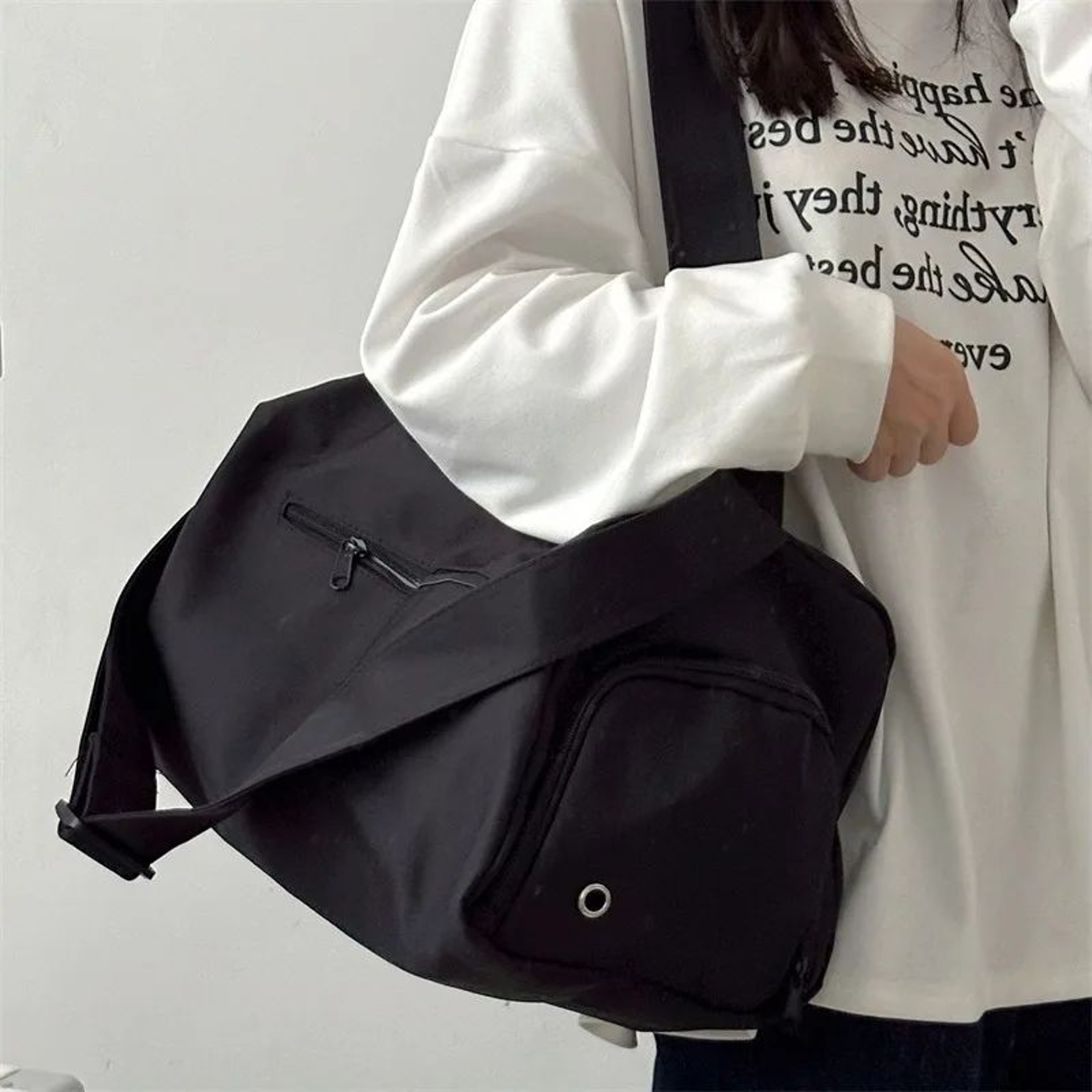 Large Crossbody Travel Tote Bag For Women Canvas Shoulder Messenger Bag 6