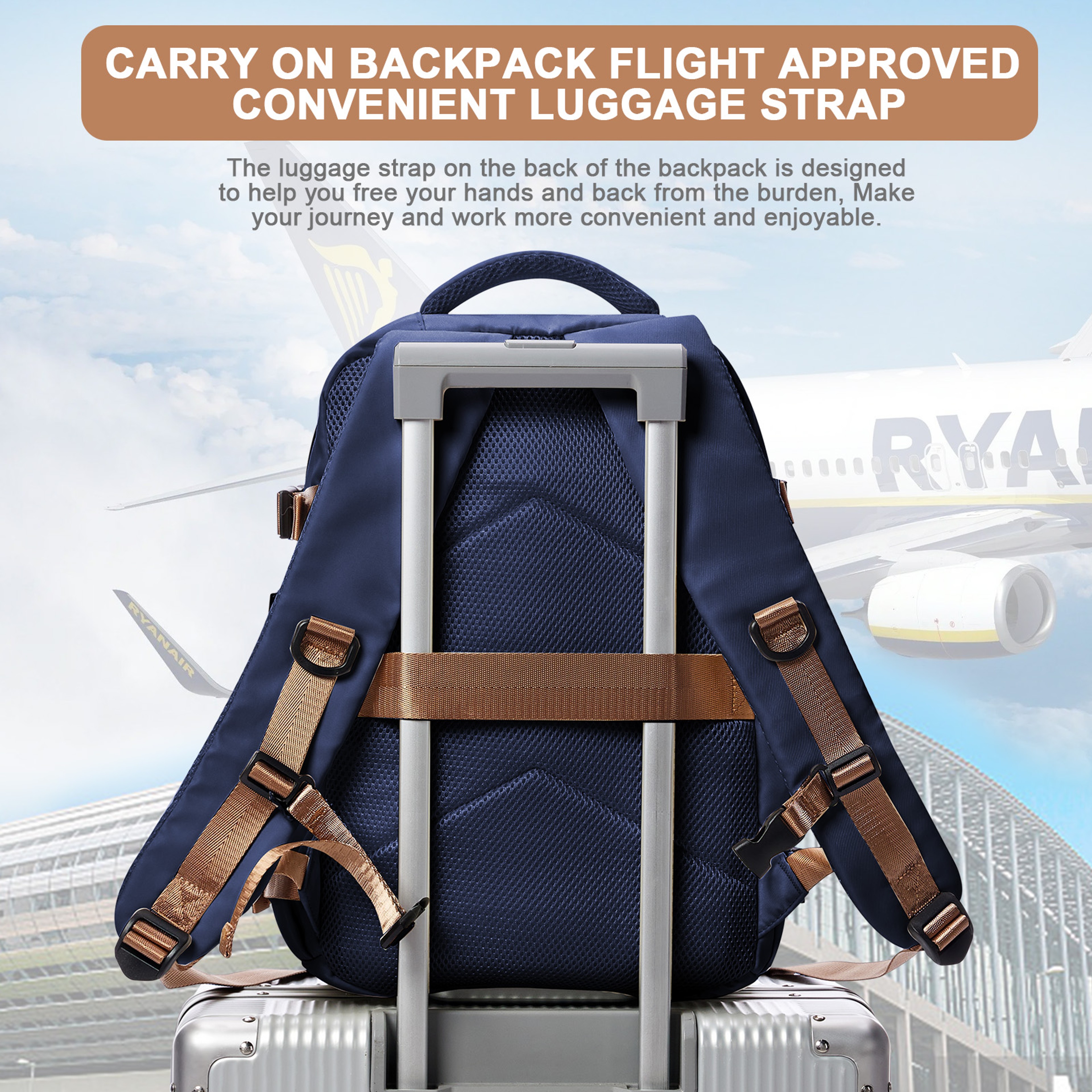 Men's Travel Backpack, Waterproof Business Cabin Bag, Large Multi-Functional Backpack for Everyday Use – view 6