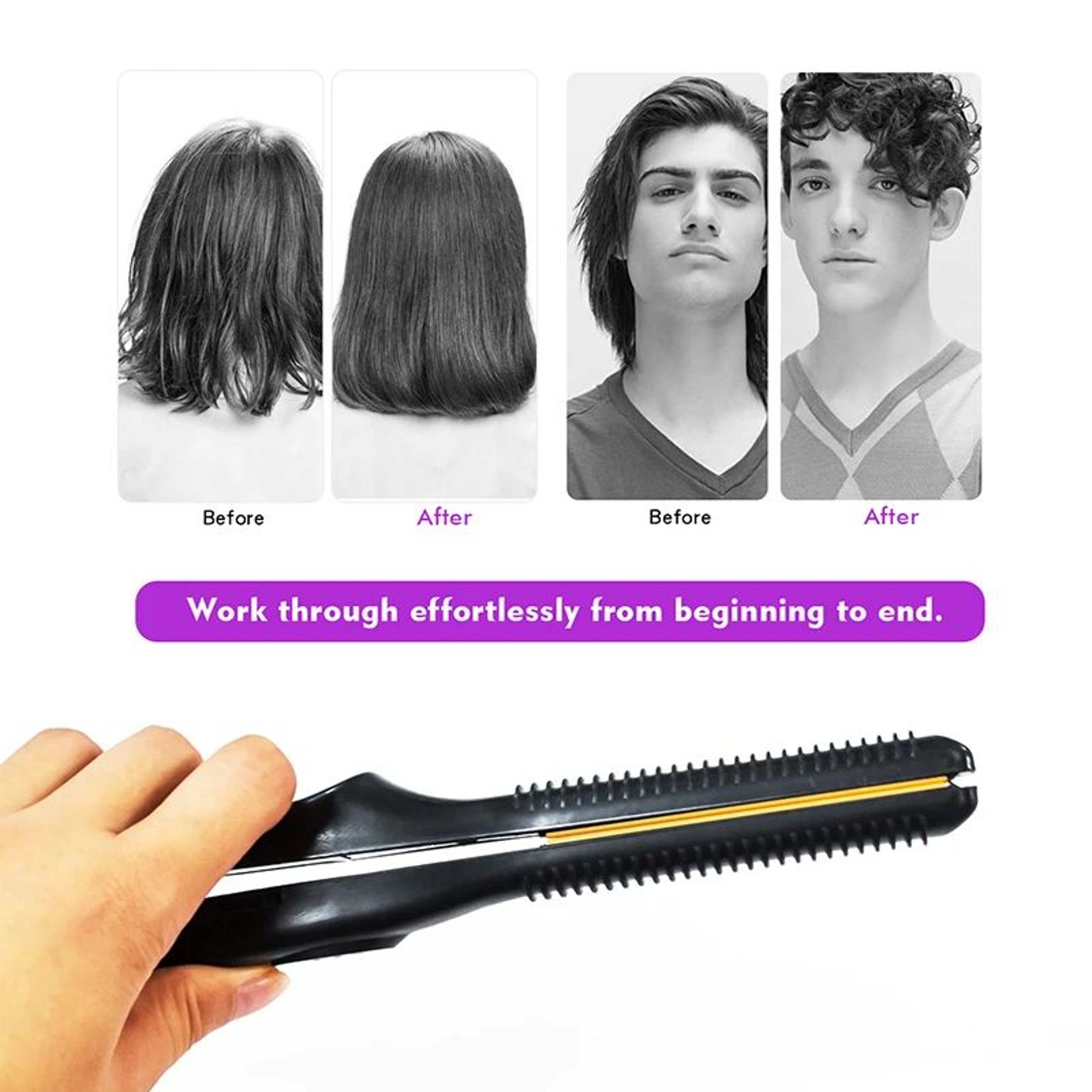 2in1 Ceramic Flat Iron For Short Hair  Beard Professional Hair Straightener And Curler For Men  Wom 5