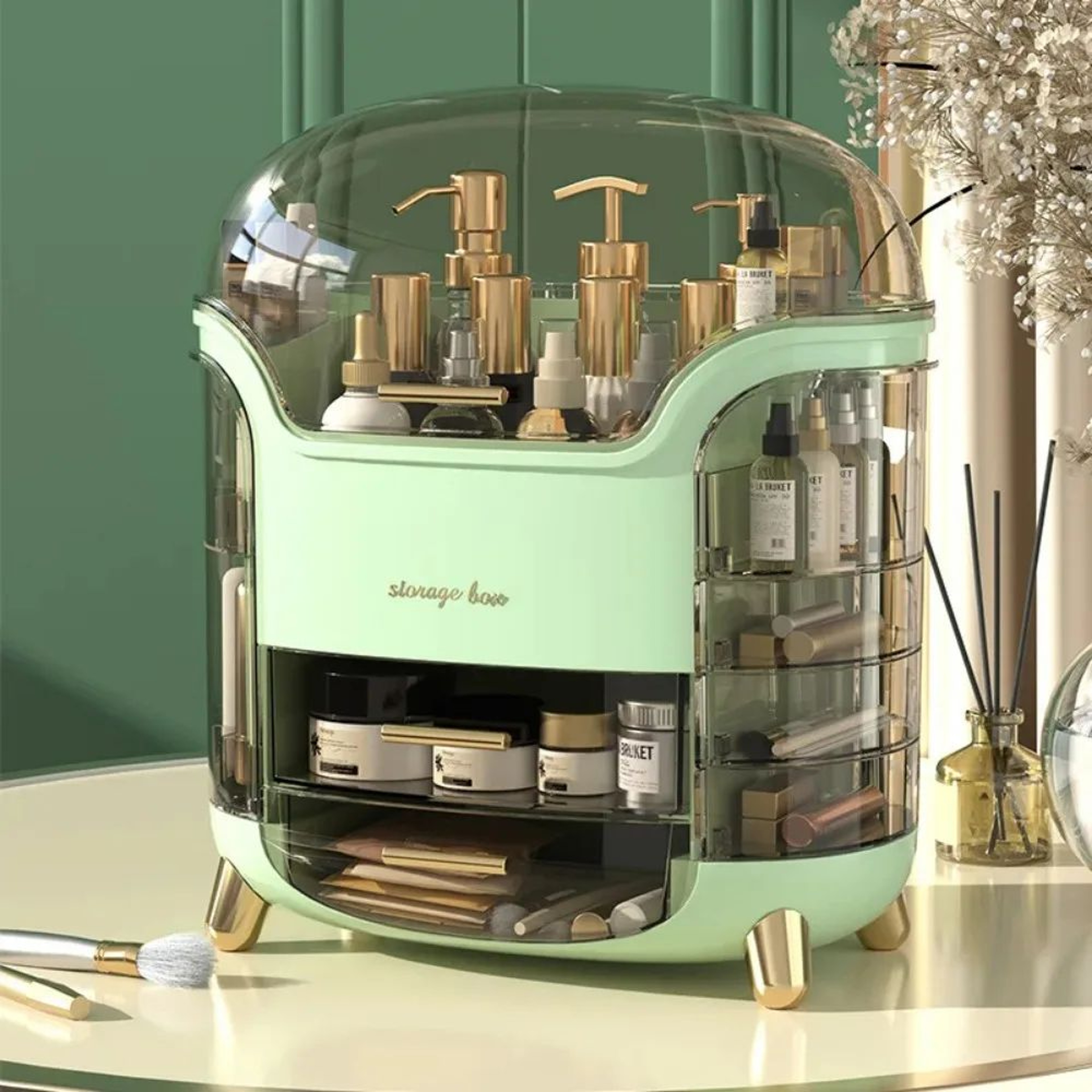Dustproof Large Capacity Makeup Container Transparent Jewelry  Lipstick Box For Vanity  Bathroom Us 0