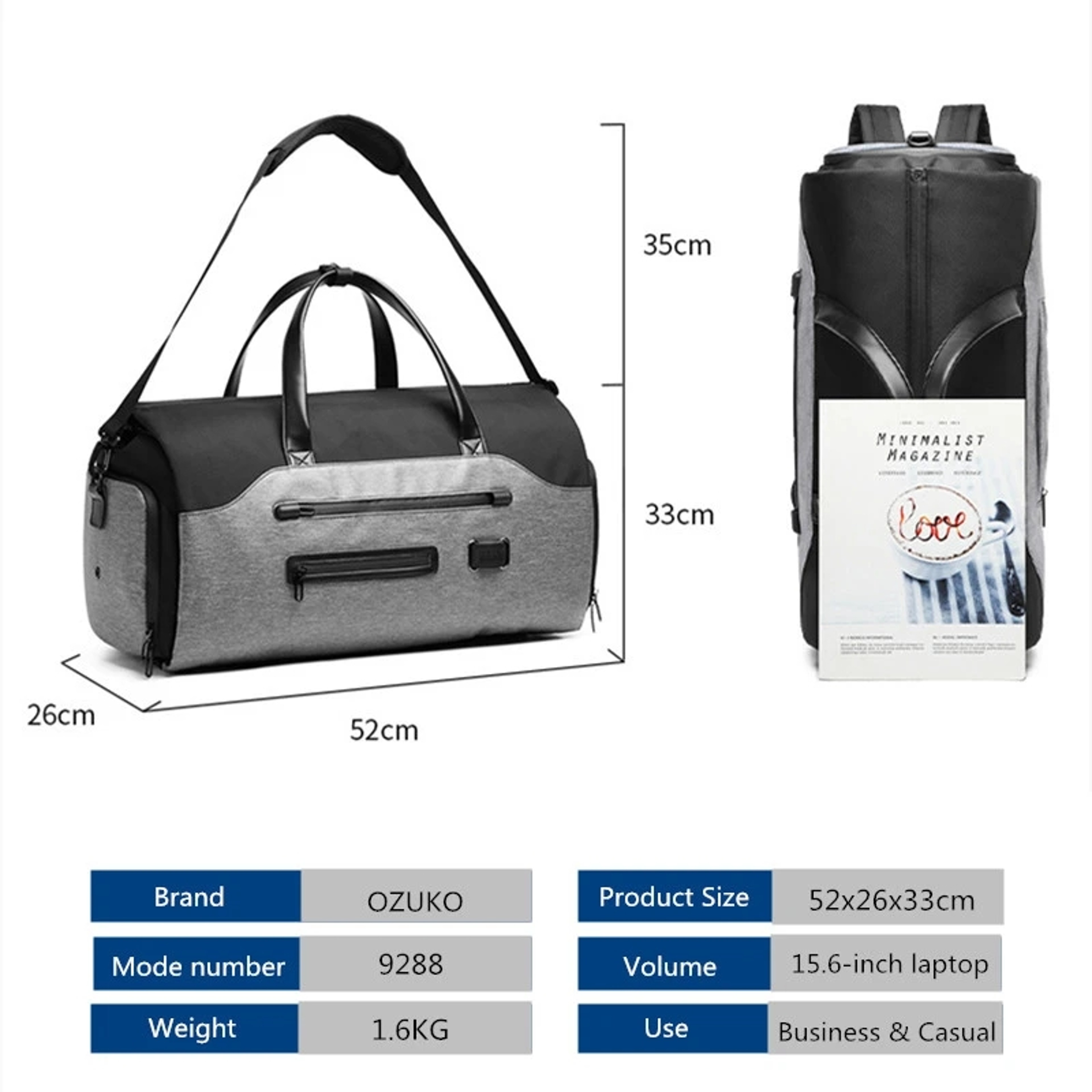 Multifunction Garment Bag for Men, Large Capacity Suit Storage Luggage Handbag with Waterproof Travel Duffel & Shoes – view 6