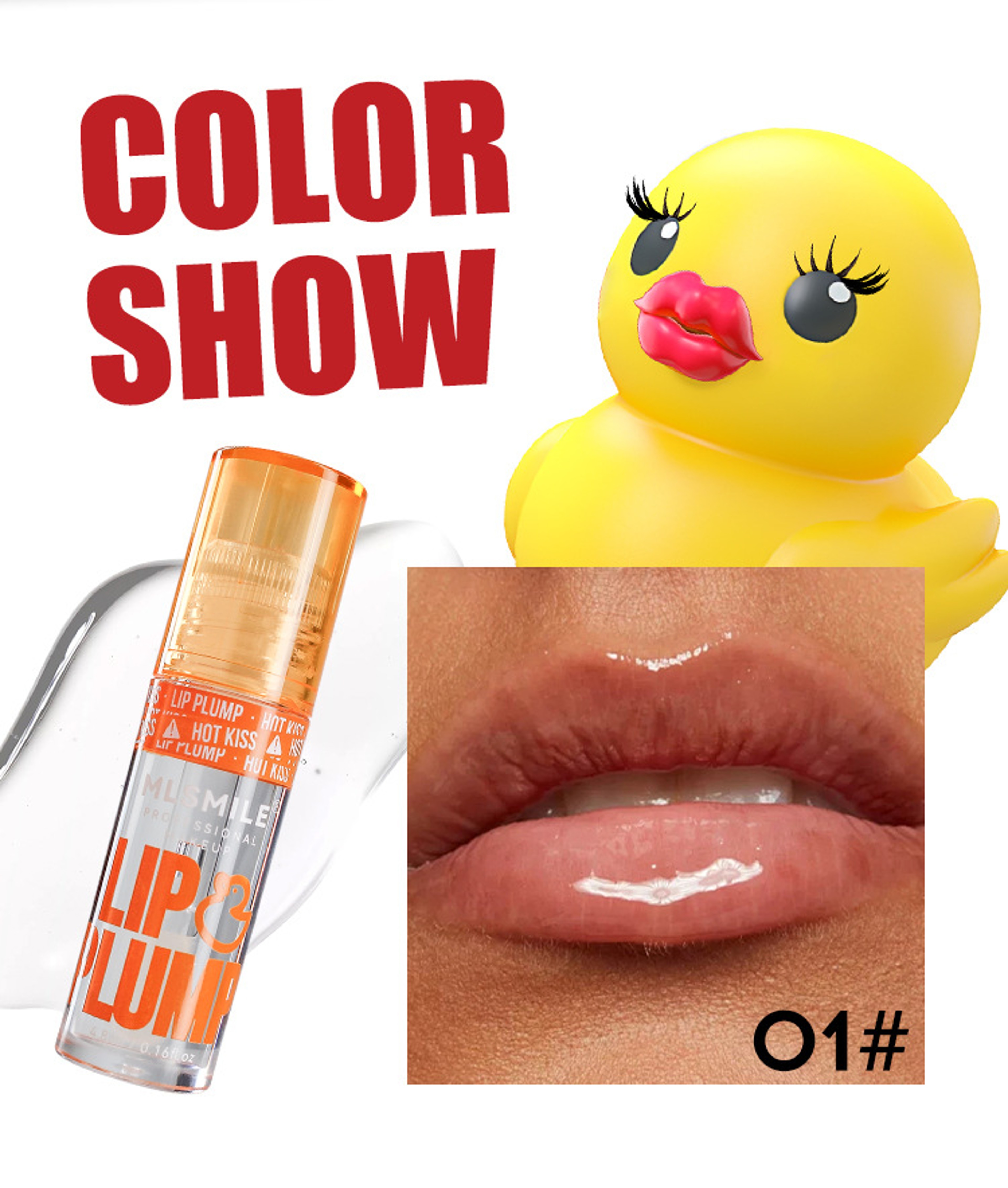 Duck Lip Plump Lip Oil Moisturizing Lip Gloss Mirror Finish, Water Nature Long-Lasting Gloss, Pearl Lip Glaze Set – view 4