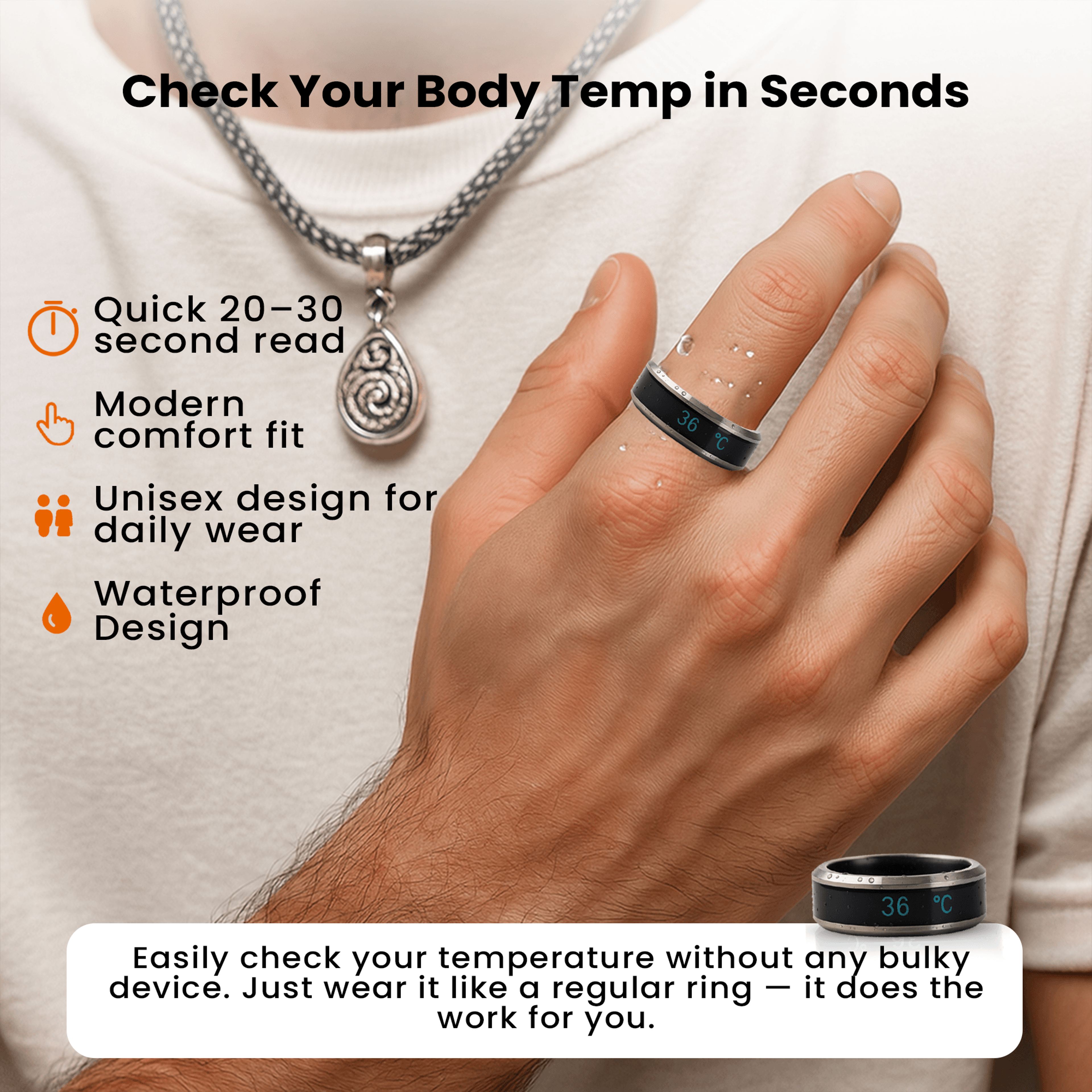 Smart Sensor Body Temperature Ring 2