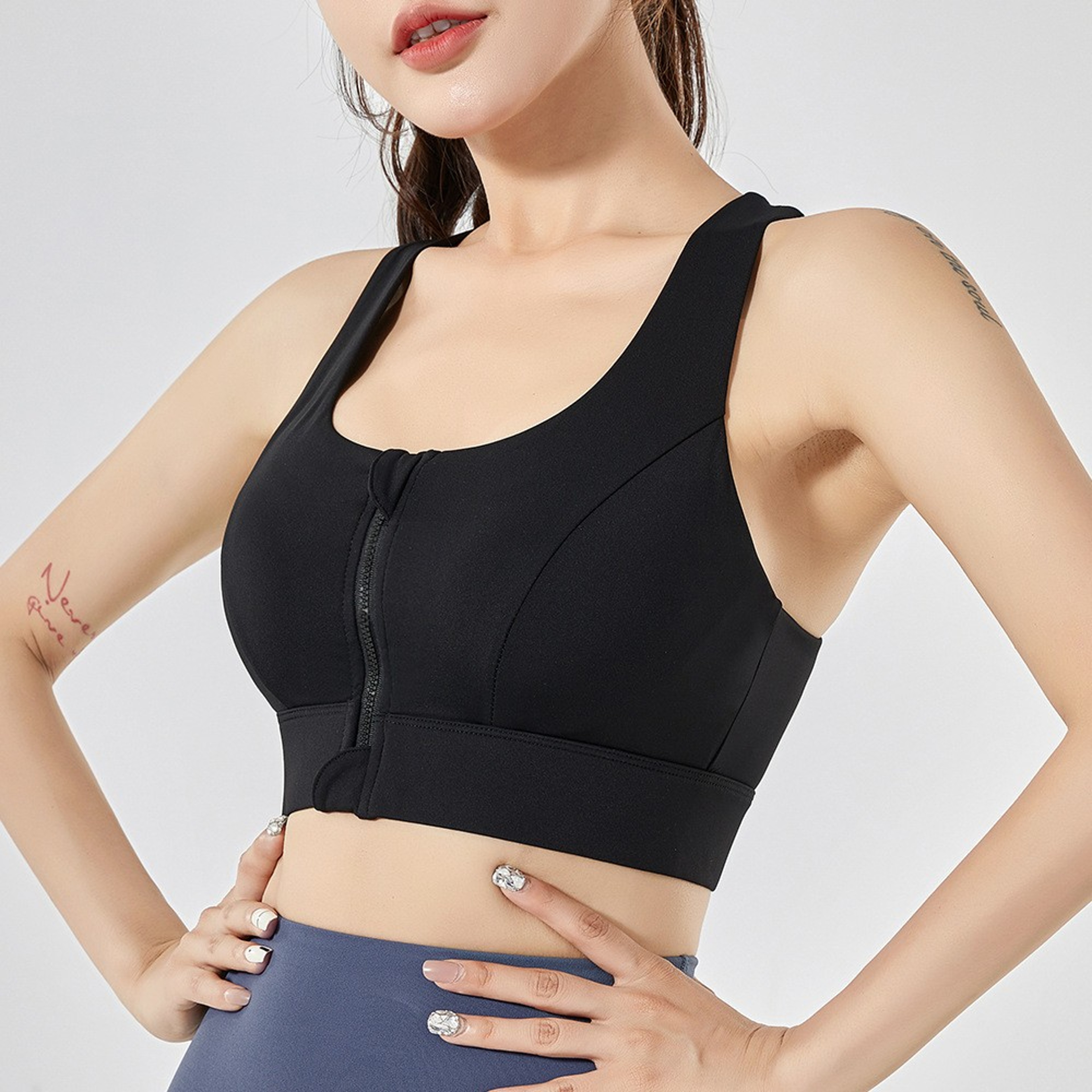 Front Zipper Sports Bra For Women ShockProof High Impact Yoga Bra QuickDry Fitness Top For Running  3