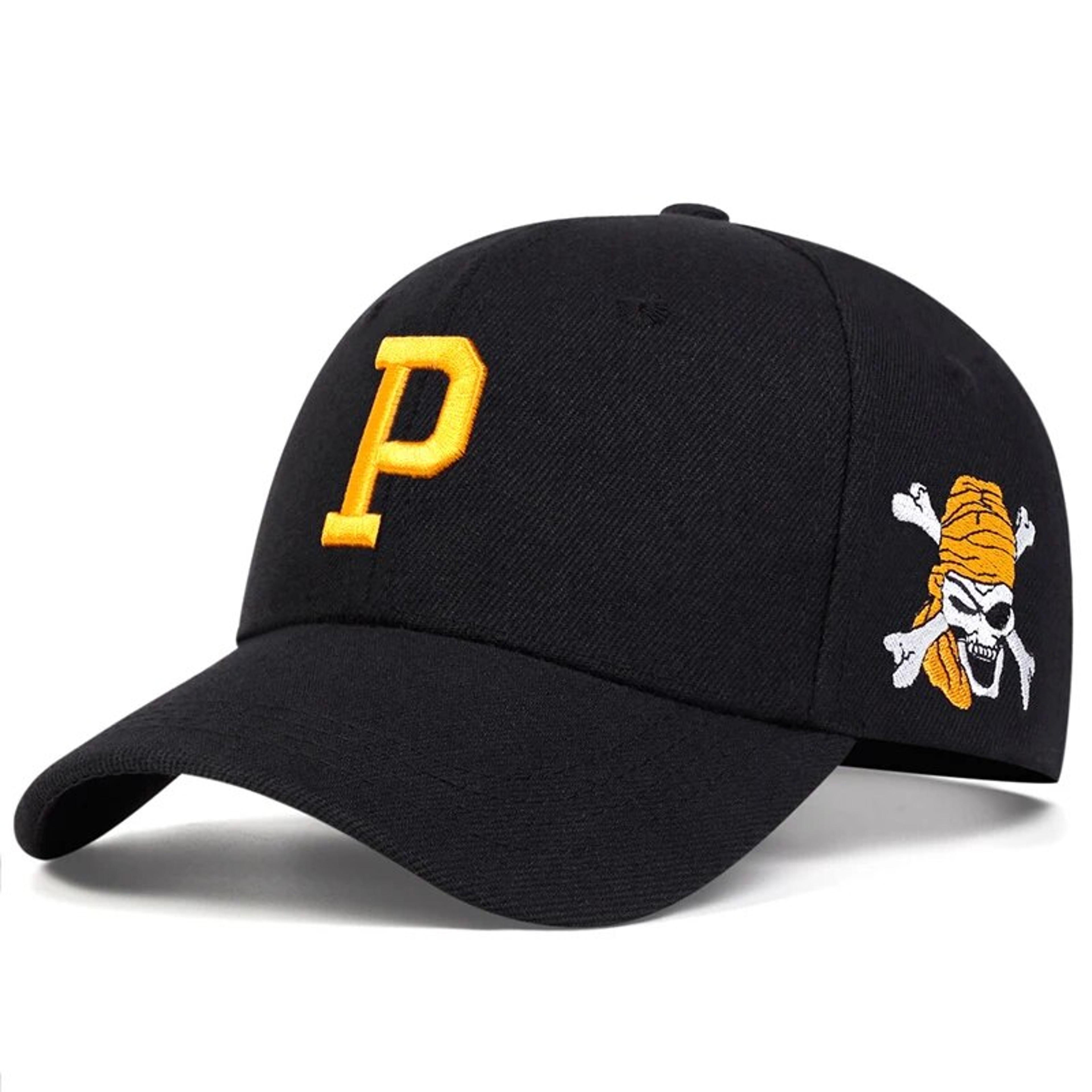 Unisex P Letter Pirate Baseball Cap Cotton Snapback Hat for Men  Women Hip Hop Trucker Design