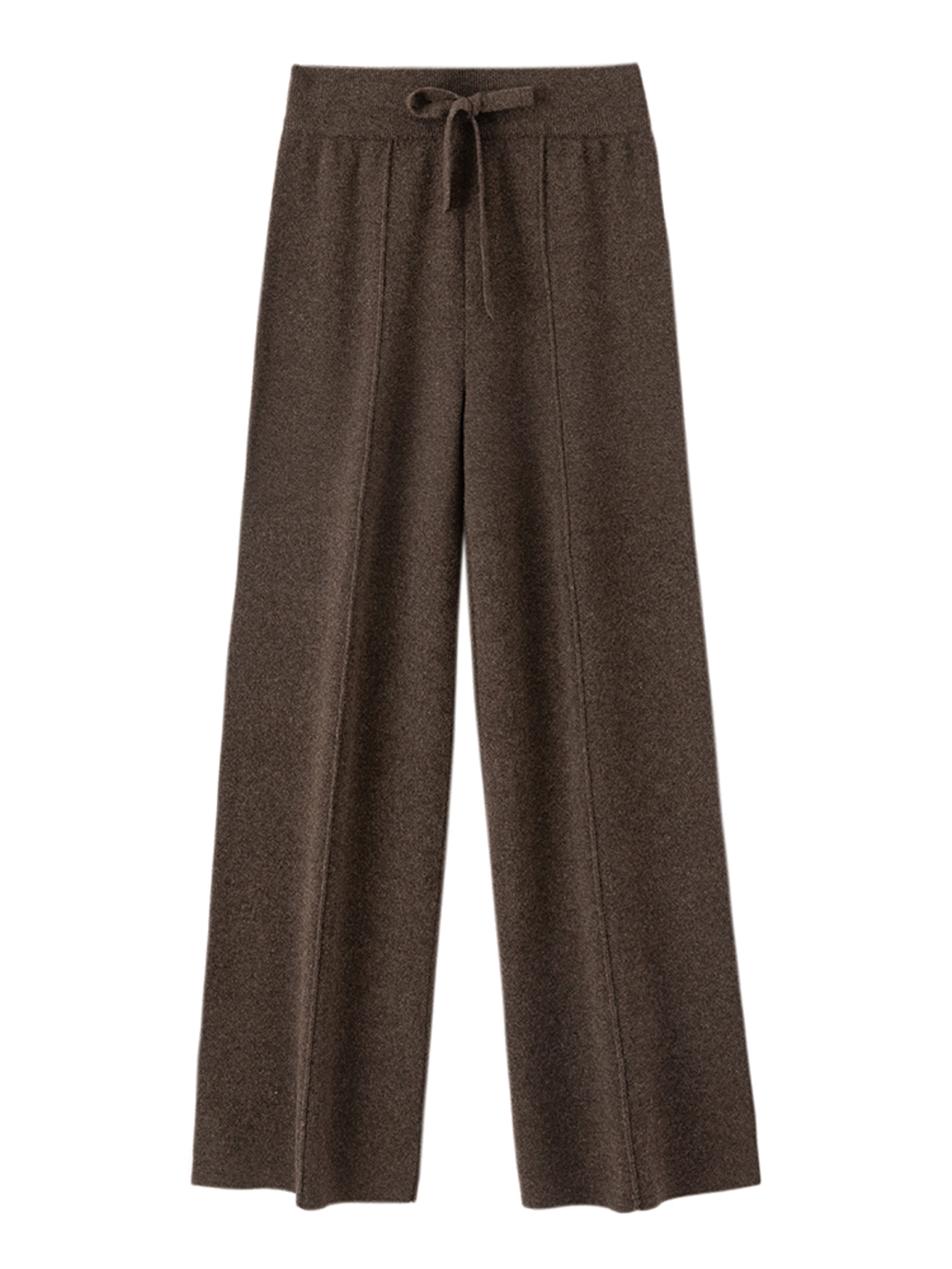 Autumn Winter Dream Women Wool Wide Leg Pants, Cashmere Trousers, Merino Wool Knitted, Elastic Waist Lace Up – view 1