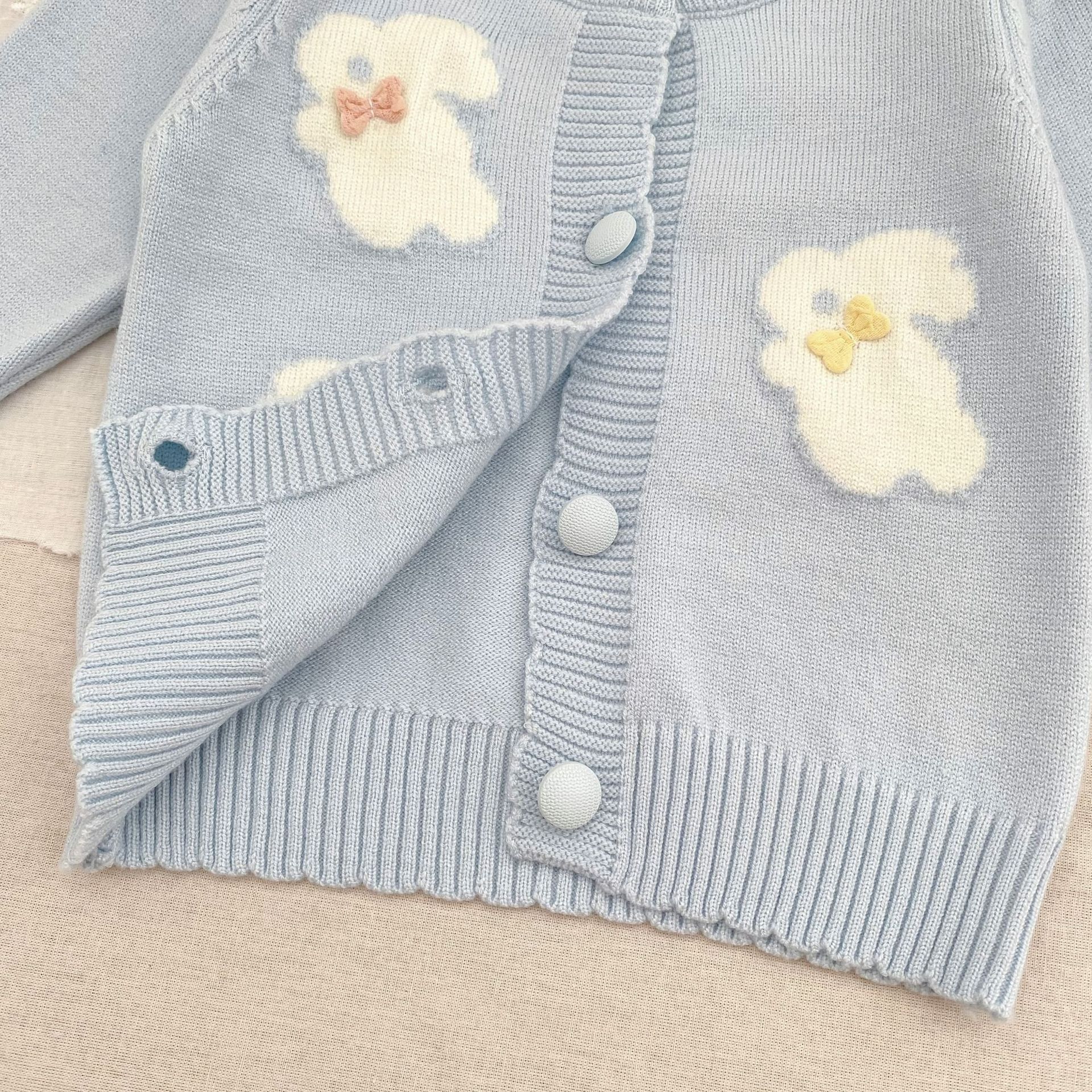Soft Cotton Infant Jacket 0-2Y Baby Knitwear, Autumn Winter Baby Knit Cardigan, Korean Style Rabbit Sweater – view 5