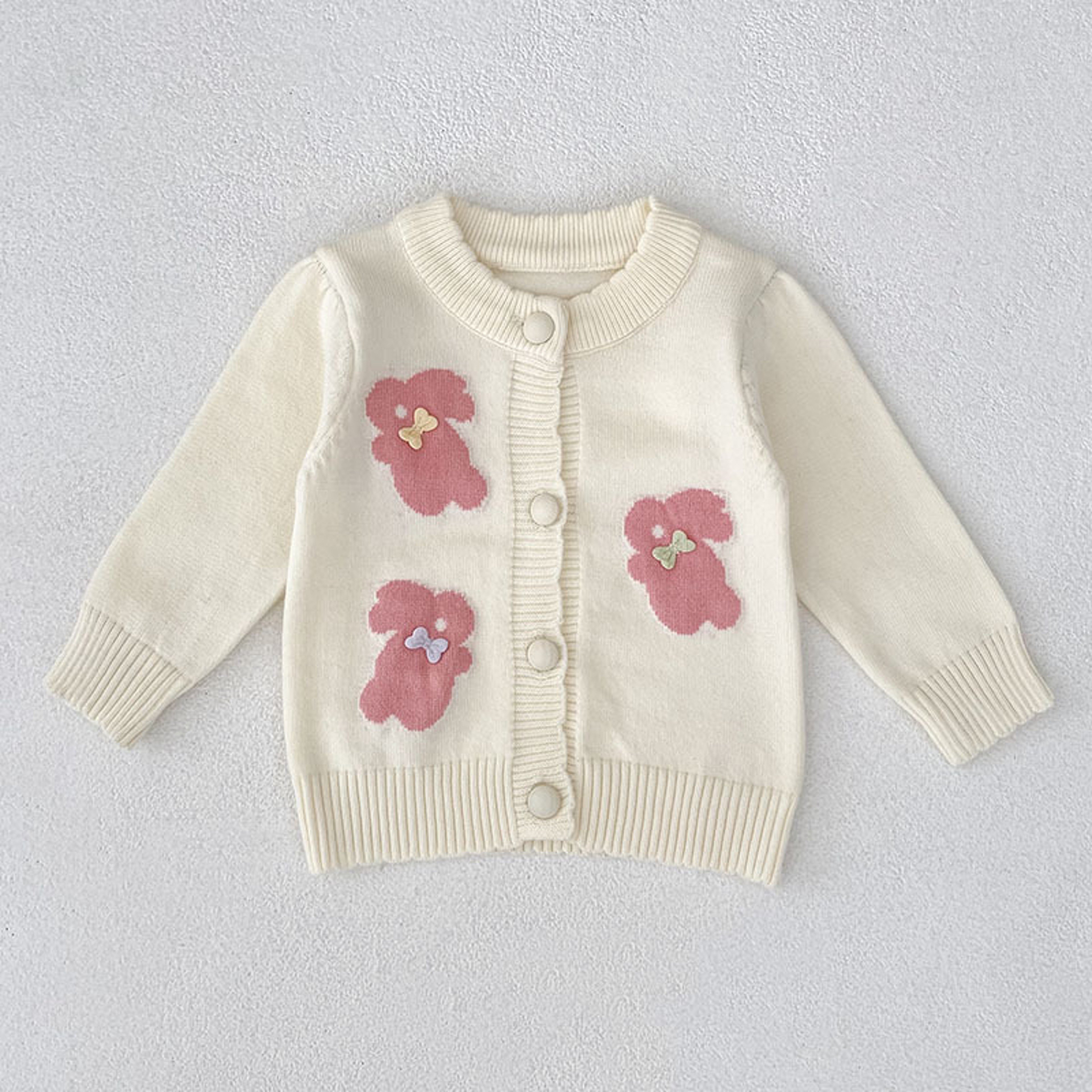 Soft Cotton Infant Jacket 0-2Y Baby Knitwear, Autumn Winter Baby Knit Cardigan, Korean Style Rabbit Sweater – view 7