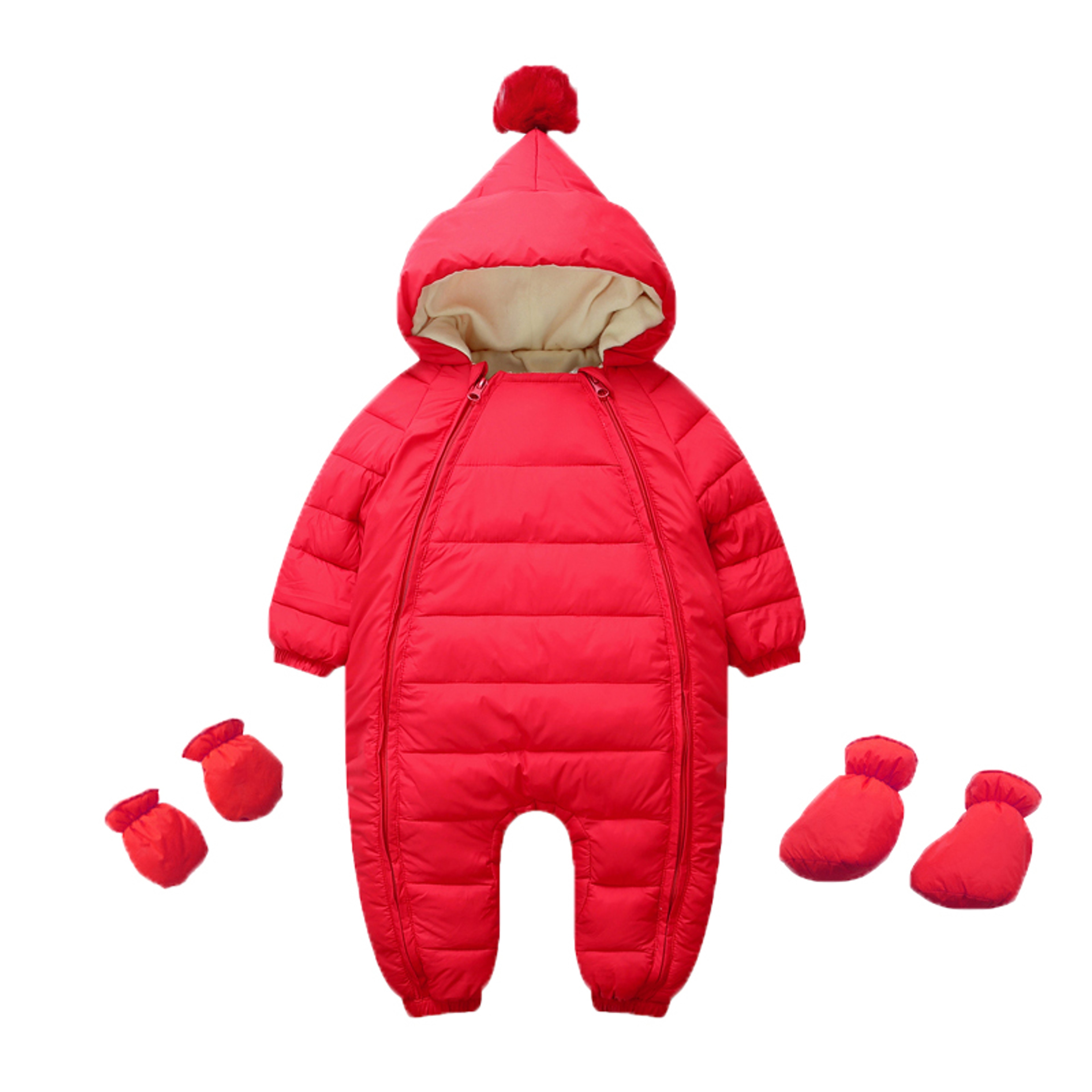Plus Velvet Hooded Newborn Baby Jumpsuit Warm Snowsuit for Baby Boys, Toddler Snow Suit Baby Girl Cotton Overalls Romper – view 6