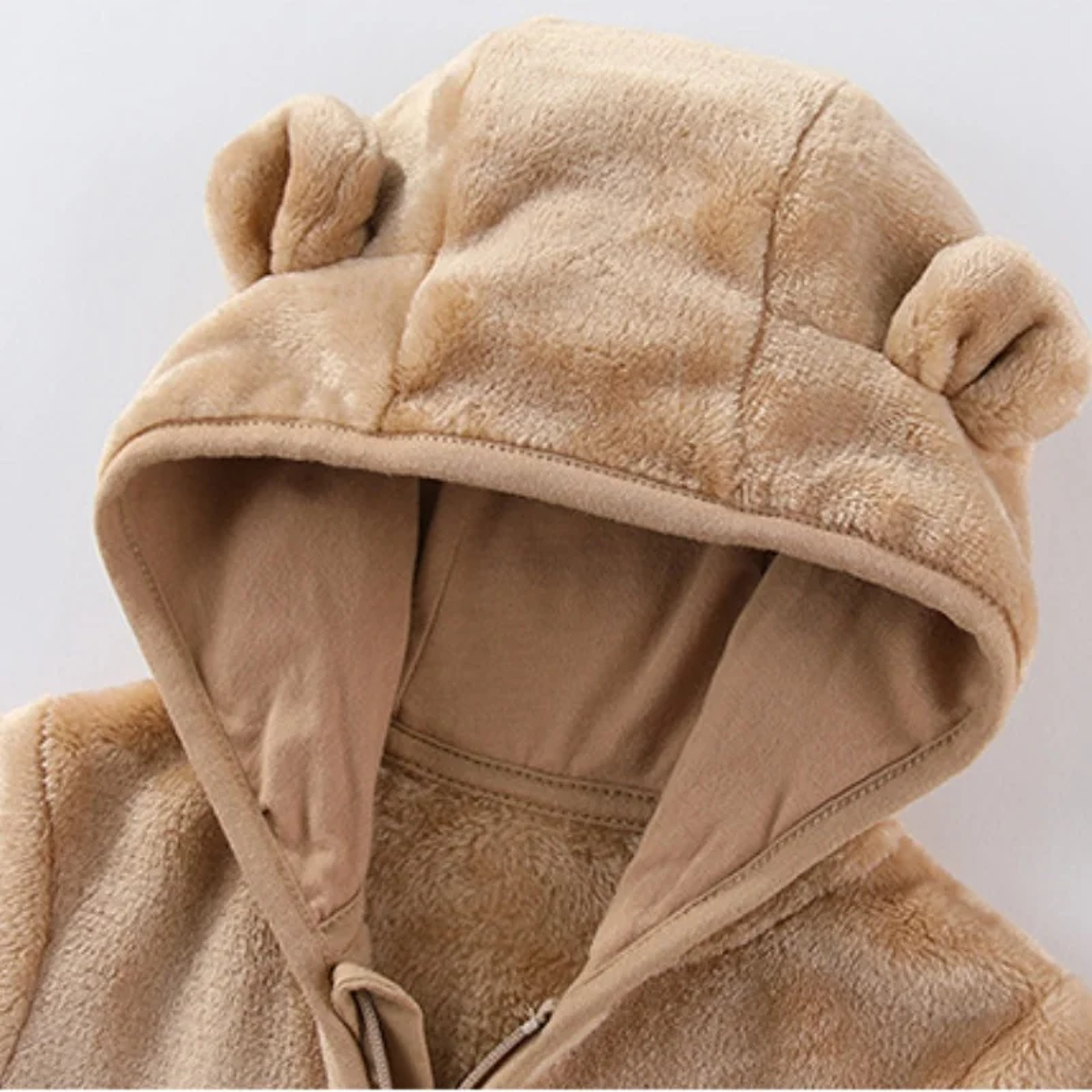 Infant Baby Girls Boy Winter Fleece Thickened Onesie 0-12M Newborn Baby Romper Bear Ear Hooded Jumpsuit with Pocket – view 5