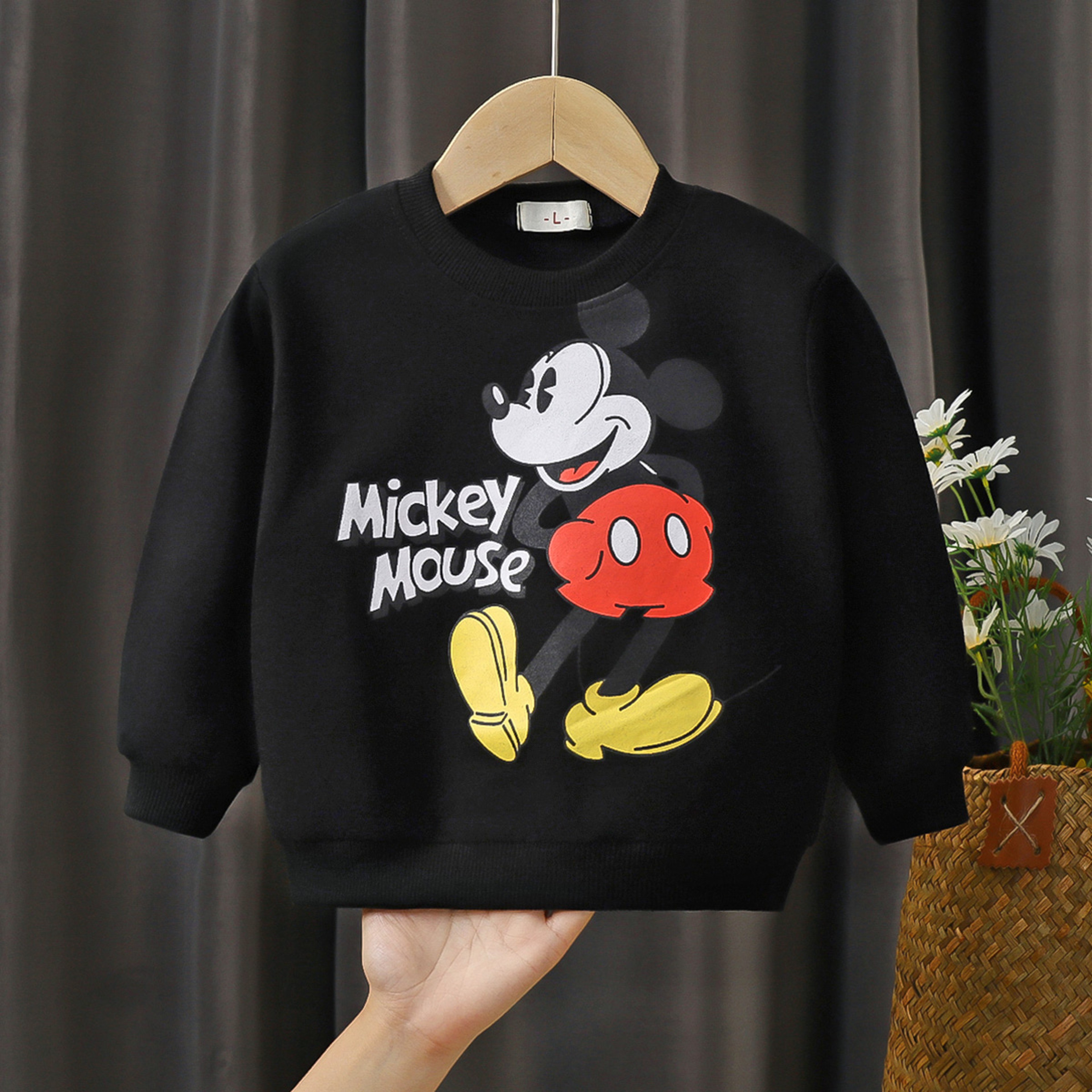 Baby Clothes Mickey Printed Cartoon Sweatshirt Long Sleeve Tops Loose Fashion Autumn Thin Sweater for Children – view 3