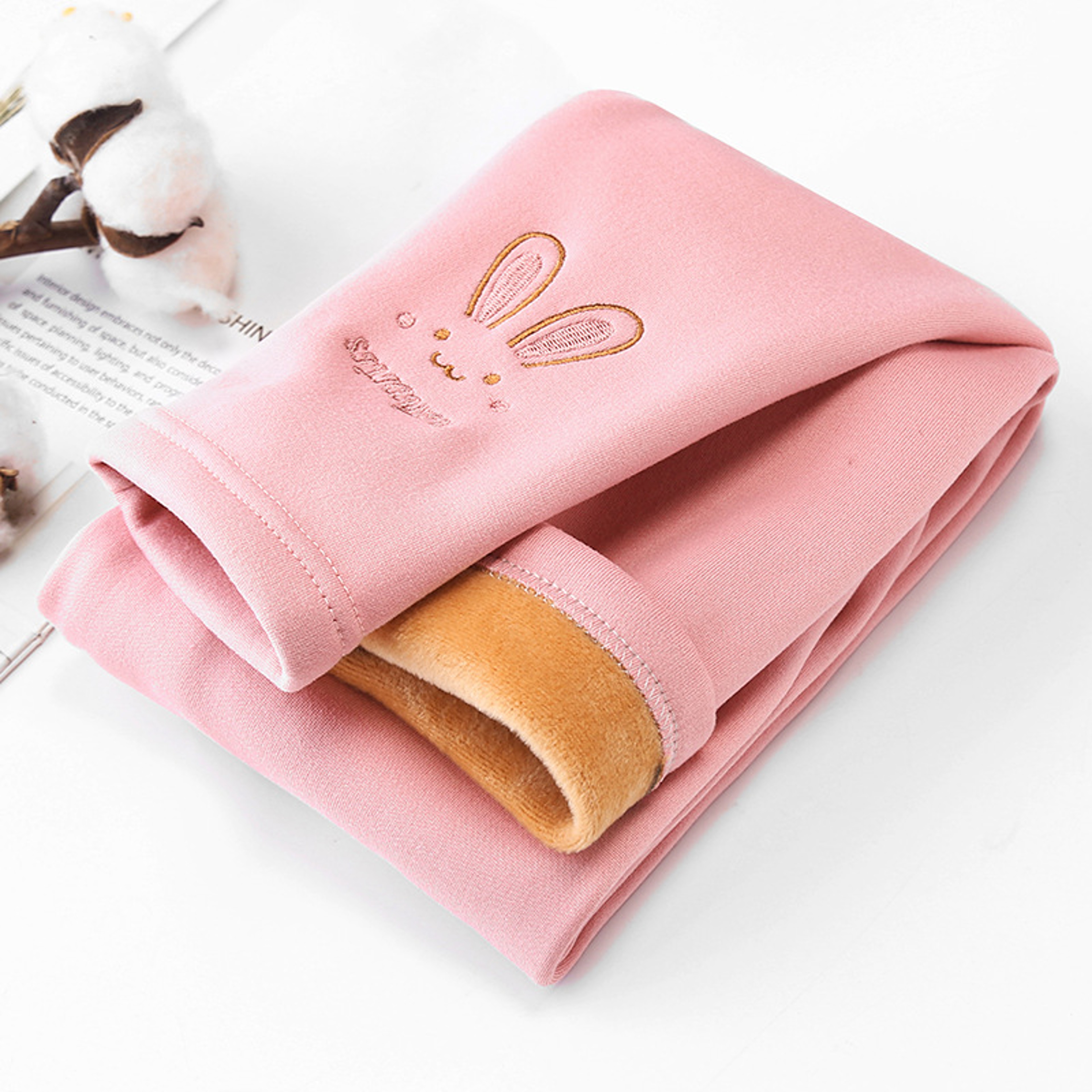 Cute Fond Rabbit Girls Leggings Autumn Winter Thick Warm Plus Soft Lined Children Kids Baby Bottom Pants – view 8