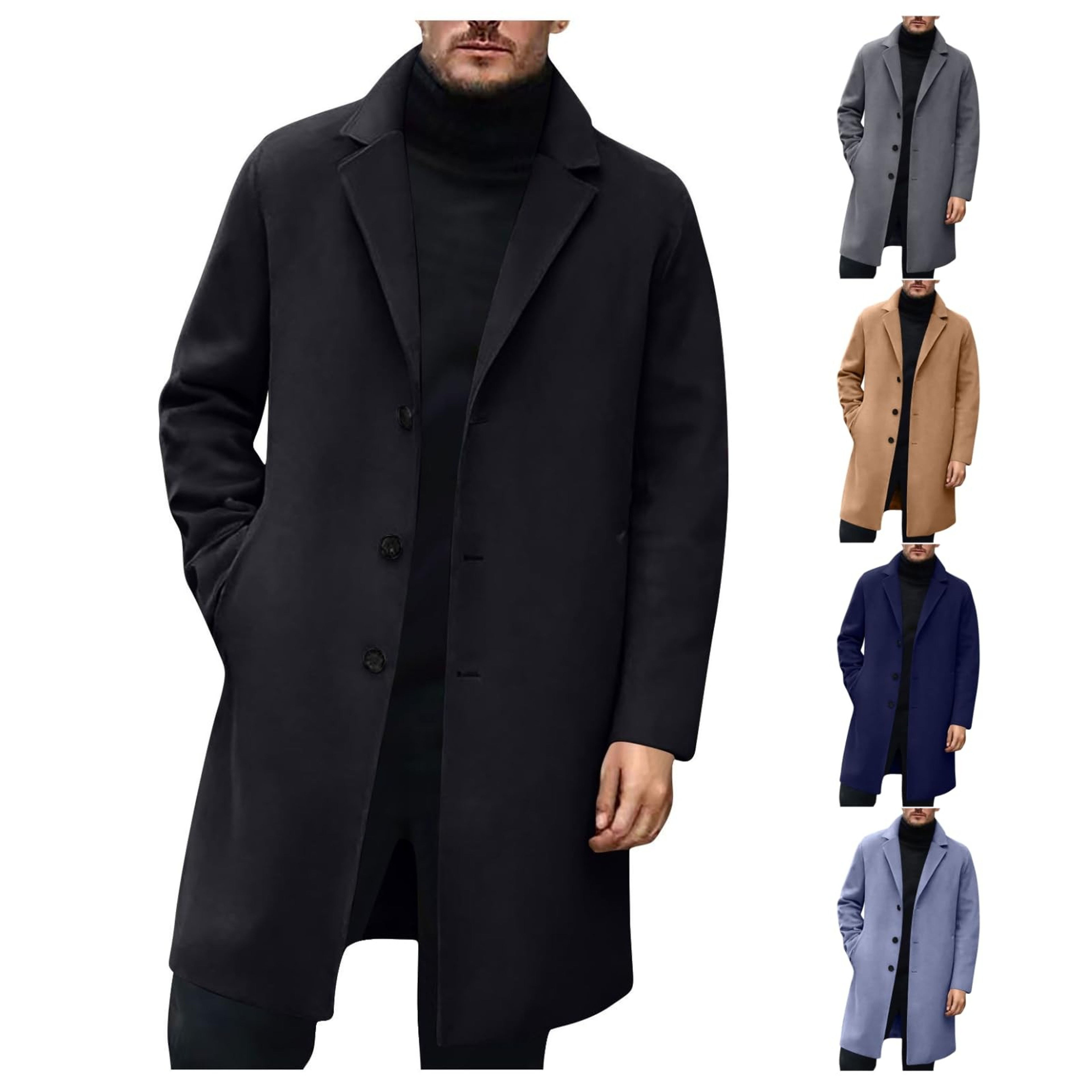 High Quality Mens Wool Jacket Luxurious Brand Clothing Men Wool Blends Coats Trench Pea Coat Spring 0
