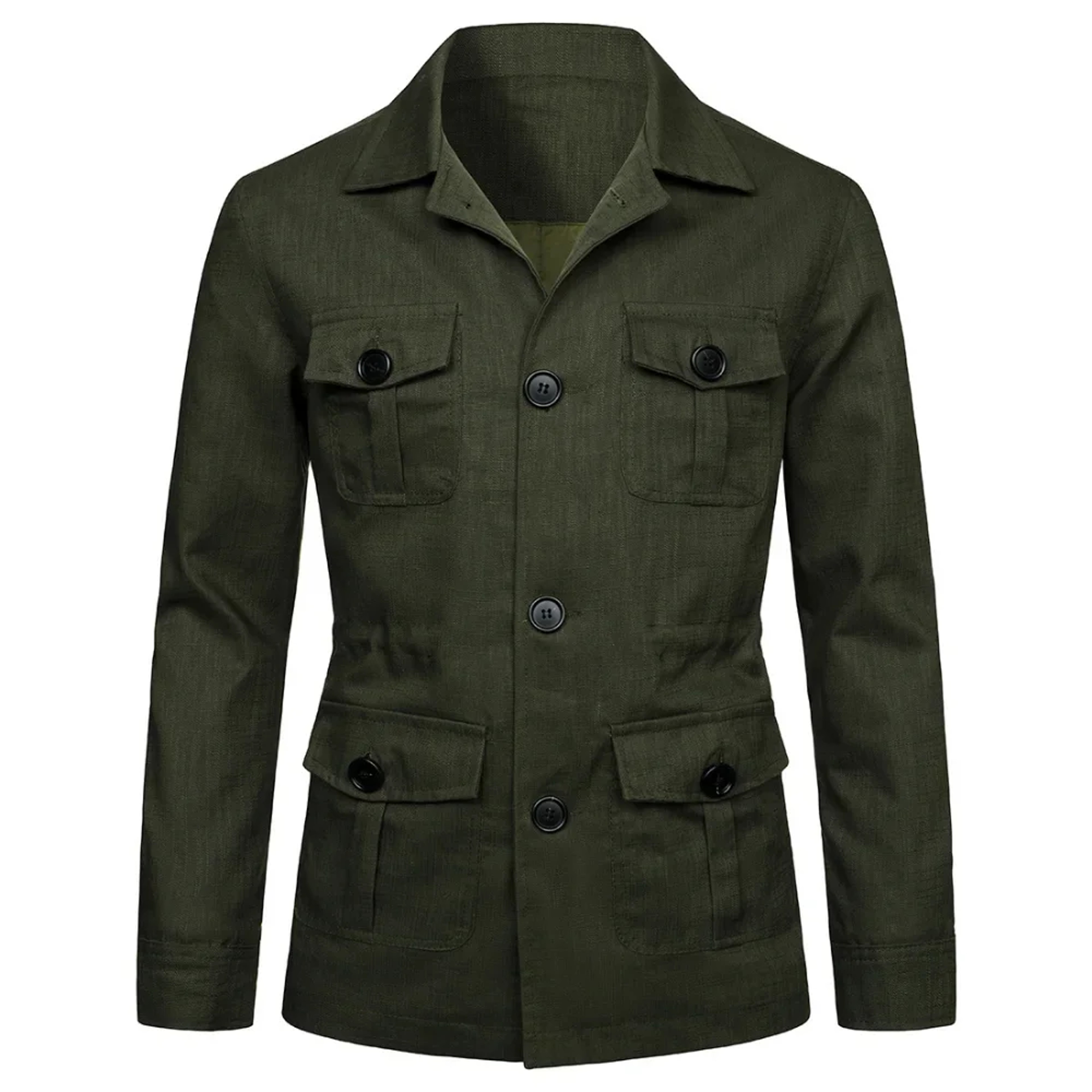Mens Coats Safari Jacket Linen British Retro Gentry Suit Pockets Outerwear Fashion Solid Color Male Tops Lightweight – view 3