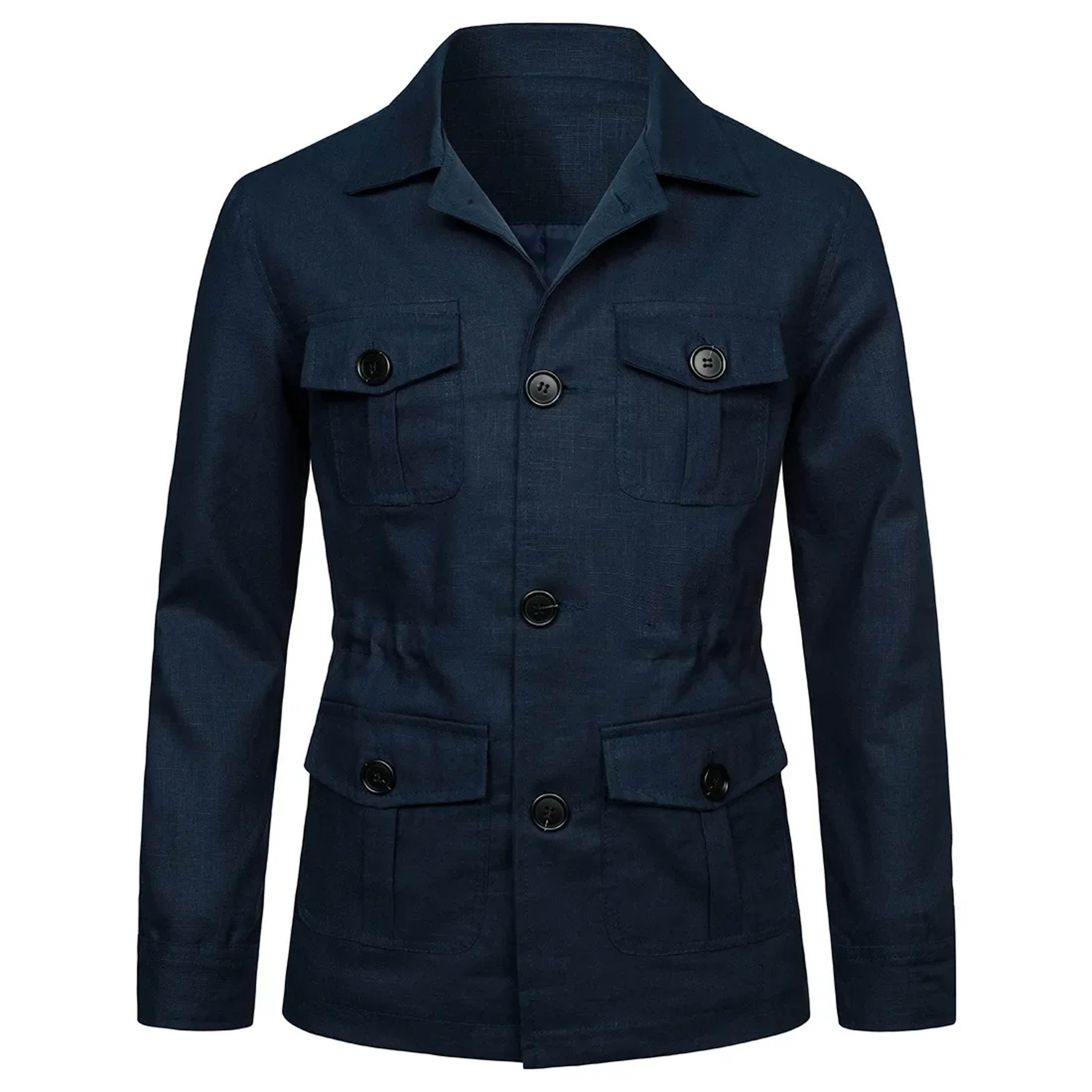Mens Coats Safari Jacket Linen British Retro Gentry Suit Pockets Outerwear Fashion Solid Color Male Tops Lightweight – view 10