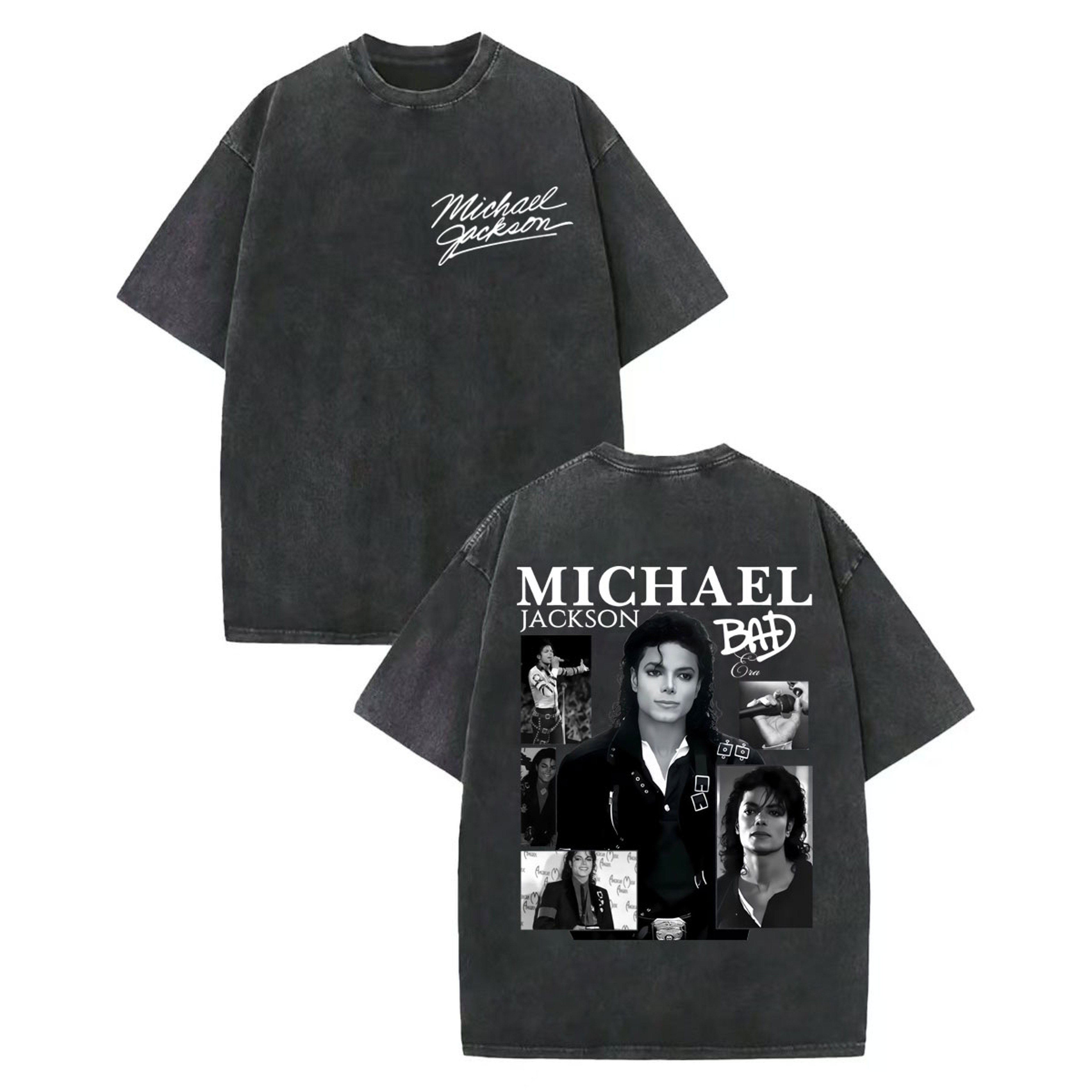Vintage Michael Jackson Shirt Retro Graphic Rock Tee Oversized Washed Cotton Streetwear 10