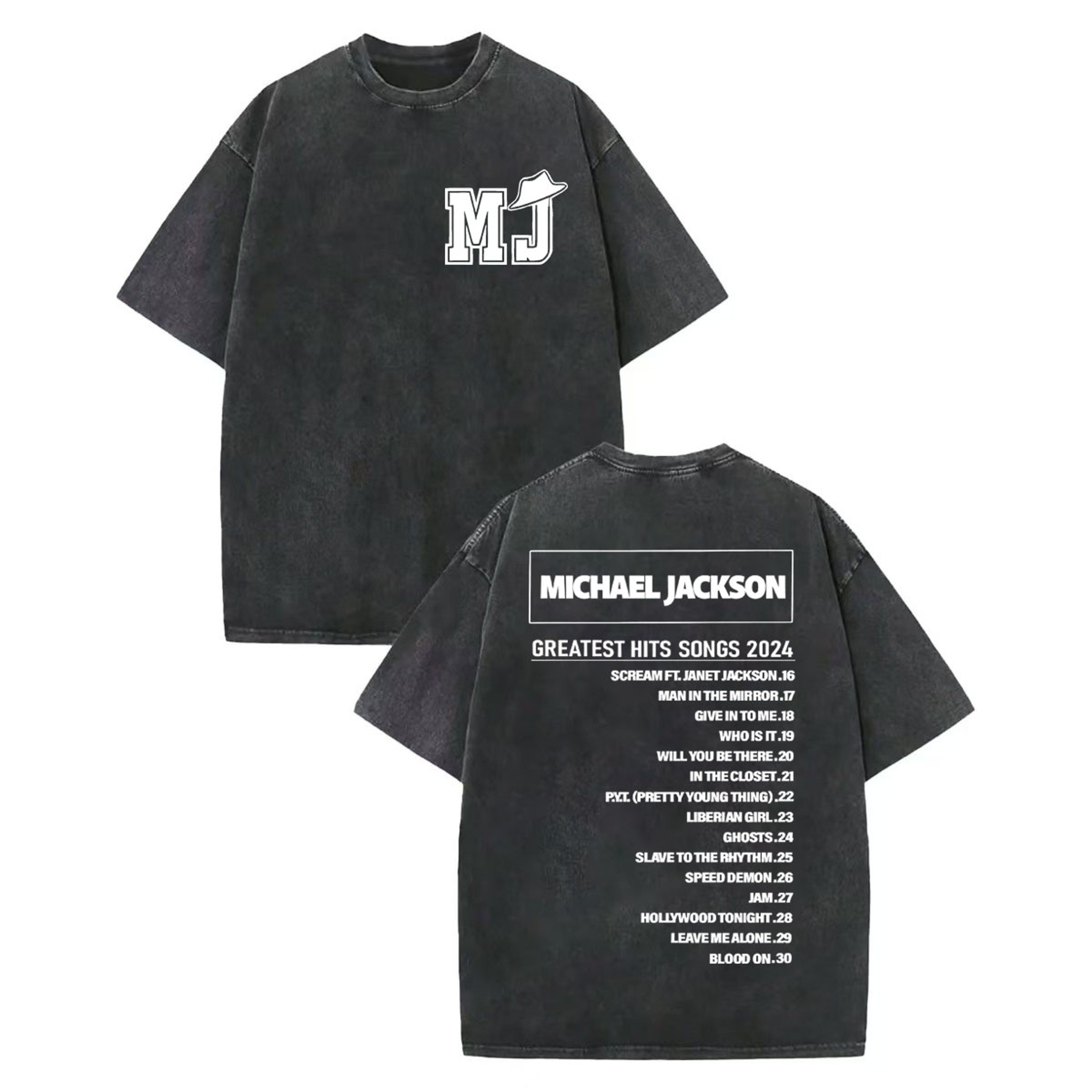 Vintage Michael Jackson Shirt Retro Graphic Rock Tee Oversized Washed Cotton Streetwear 13