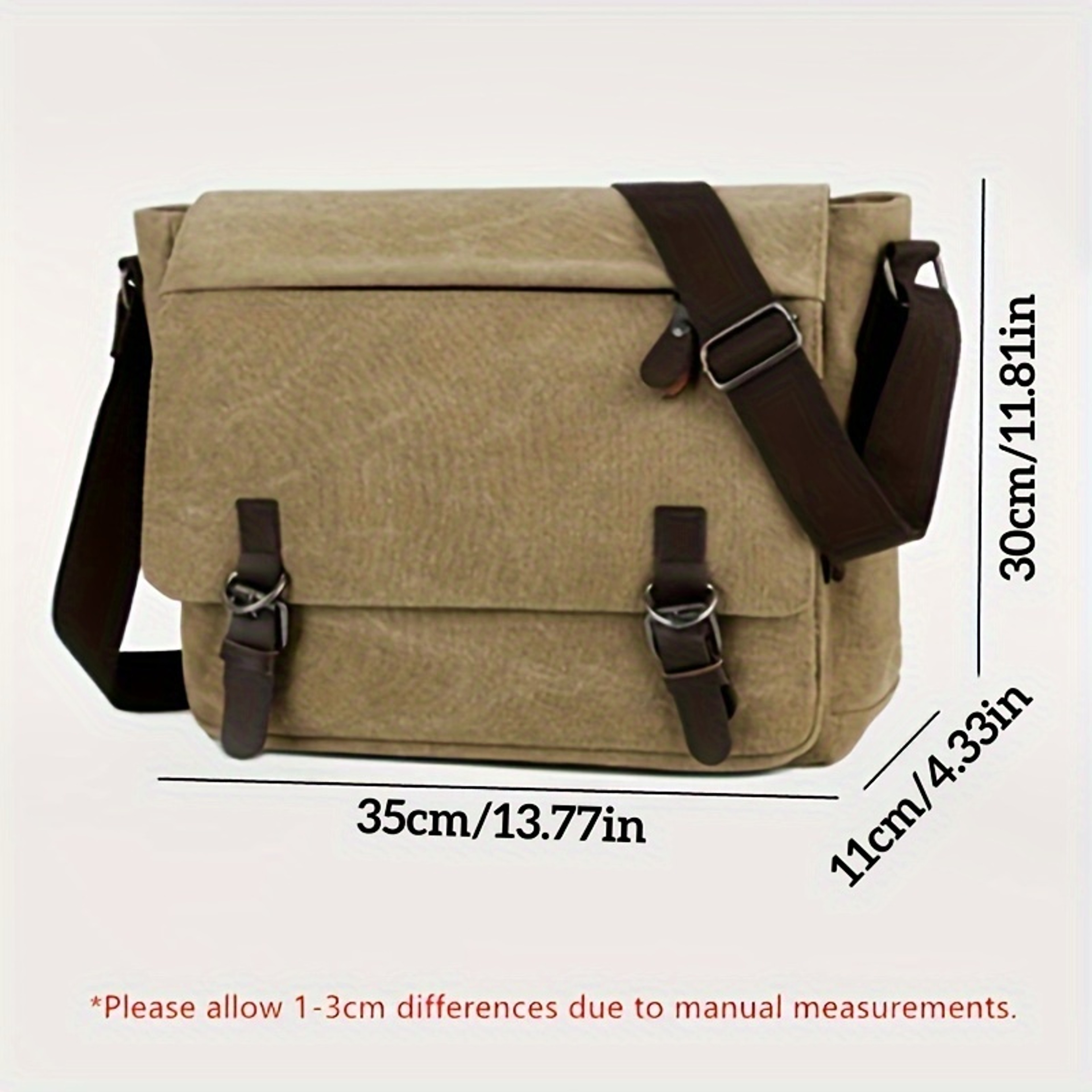 Retro Canvas Messenger Bag for Men - Large Casual Crossbody Sling Pack – view 2