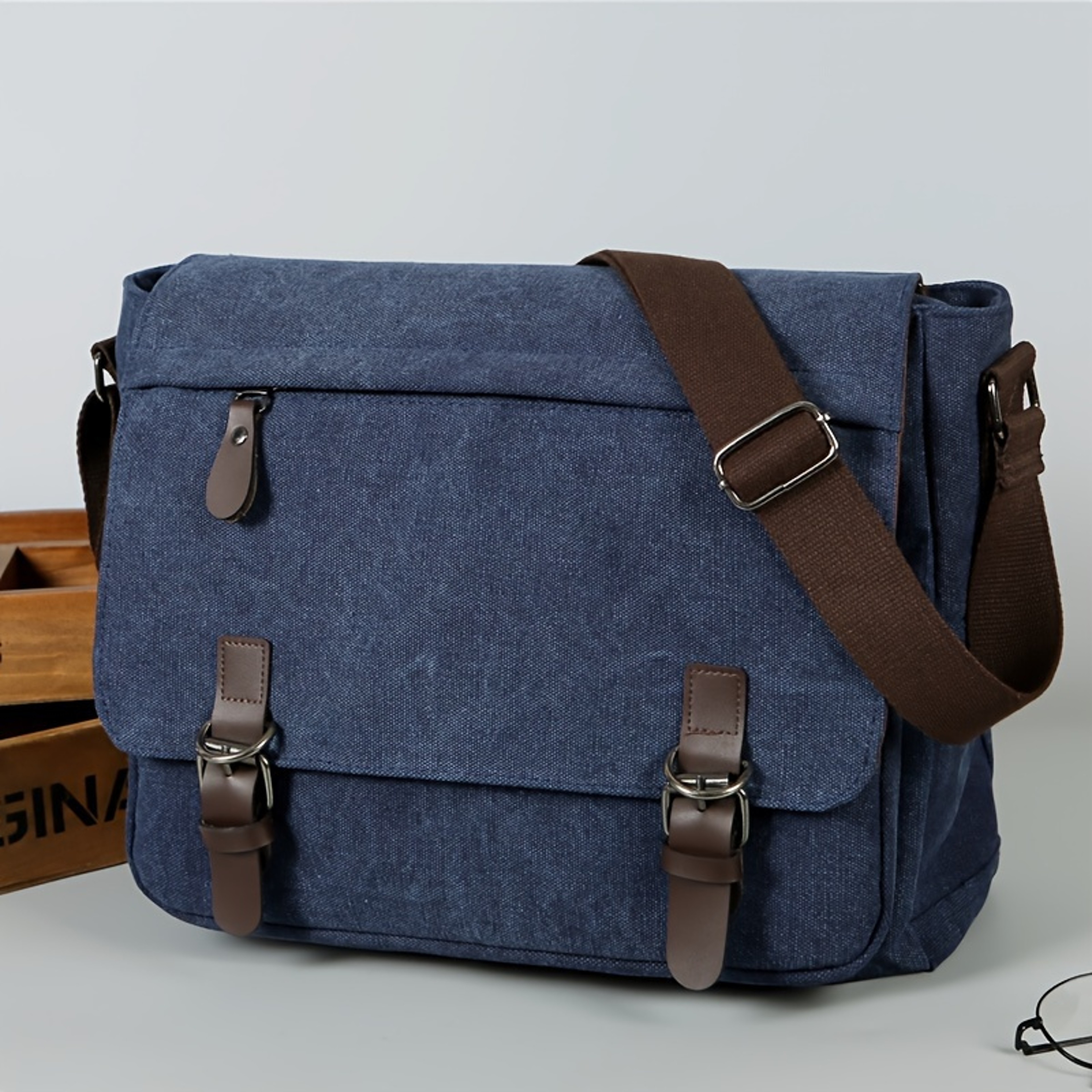 Retro Canvas Messenger Bag for Men - Large Casual Crossbody Sling Pack – view 9