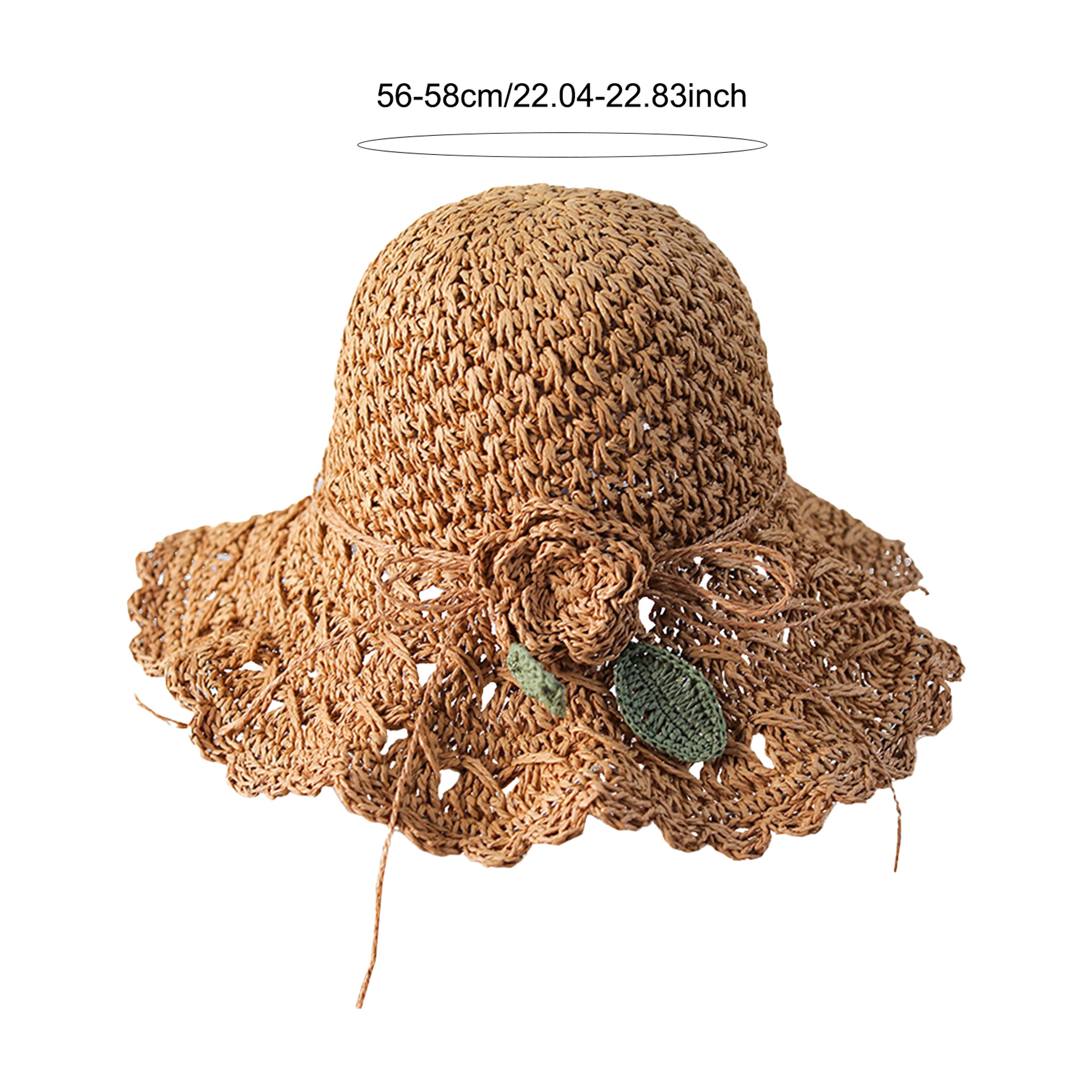 Elegant Womens Summer Sun Hat  Rollable Wide Brim Straw Hat  Crochet Beach Hat For Vacation 4