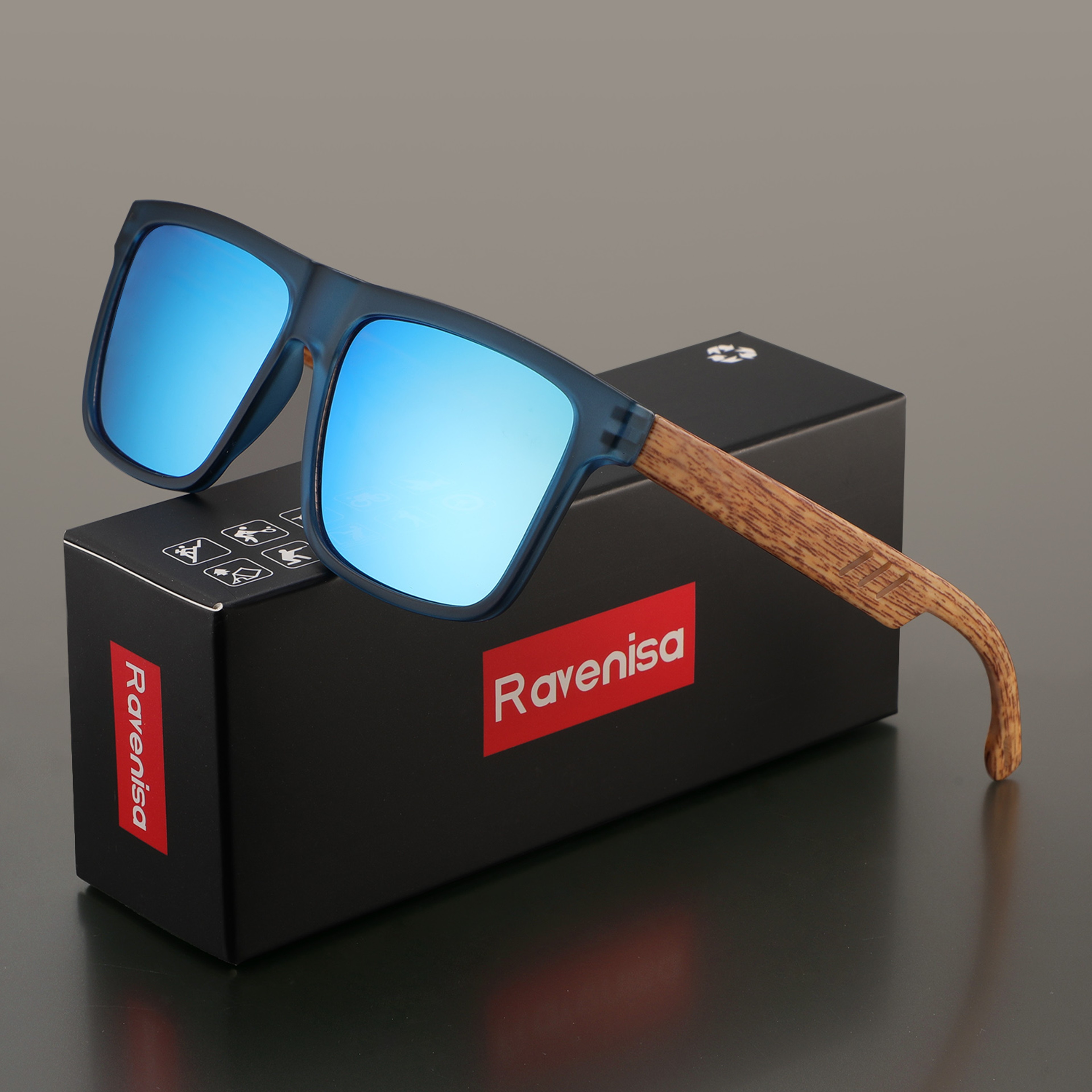 Ravenisa Vintage Square Frame Sunglasses Designer Eyewear for Men and Women – view 9