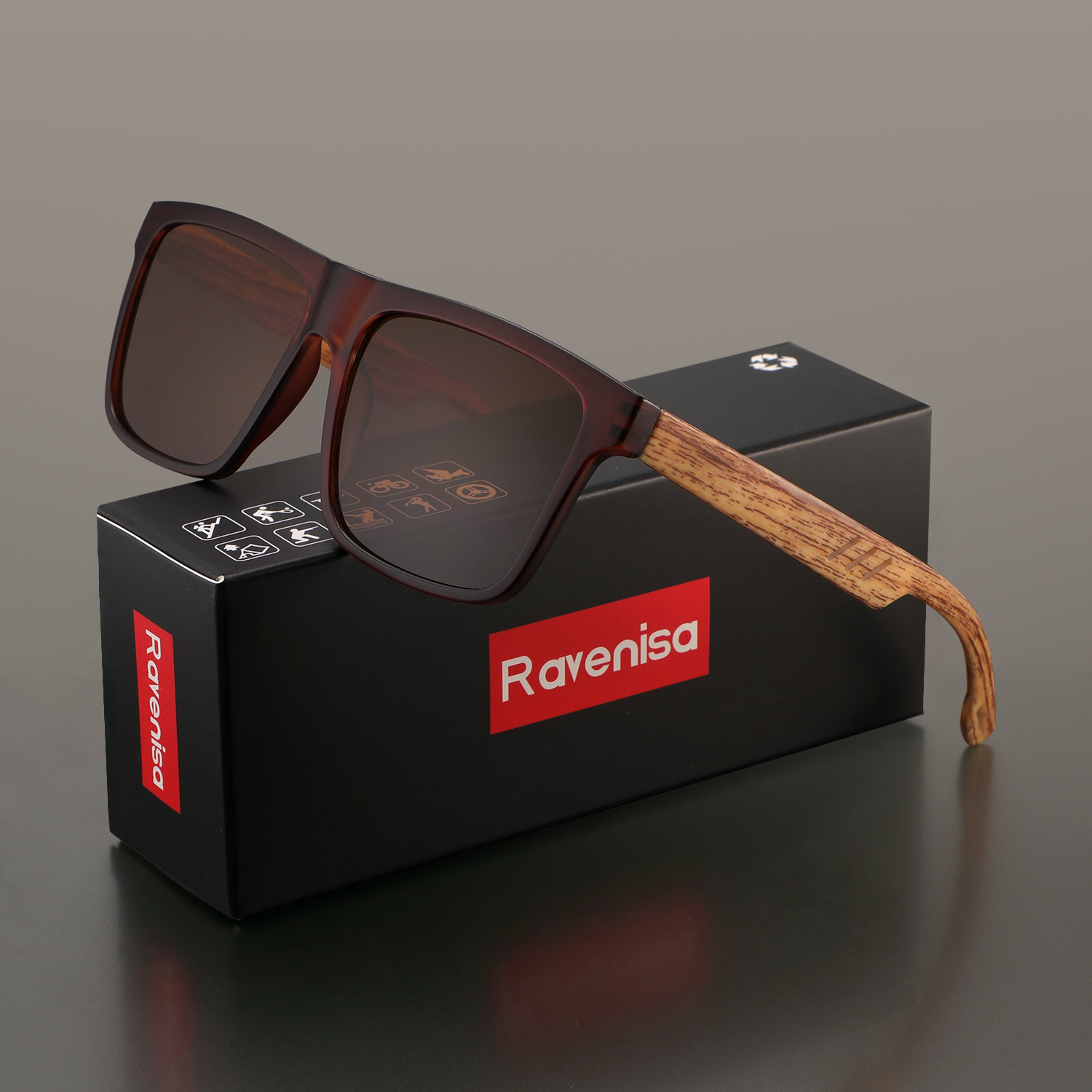 Ravenisa Vintage Square Frame Sunglasses Designer Eyewear for Men and Women – view 11