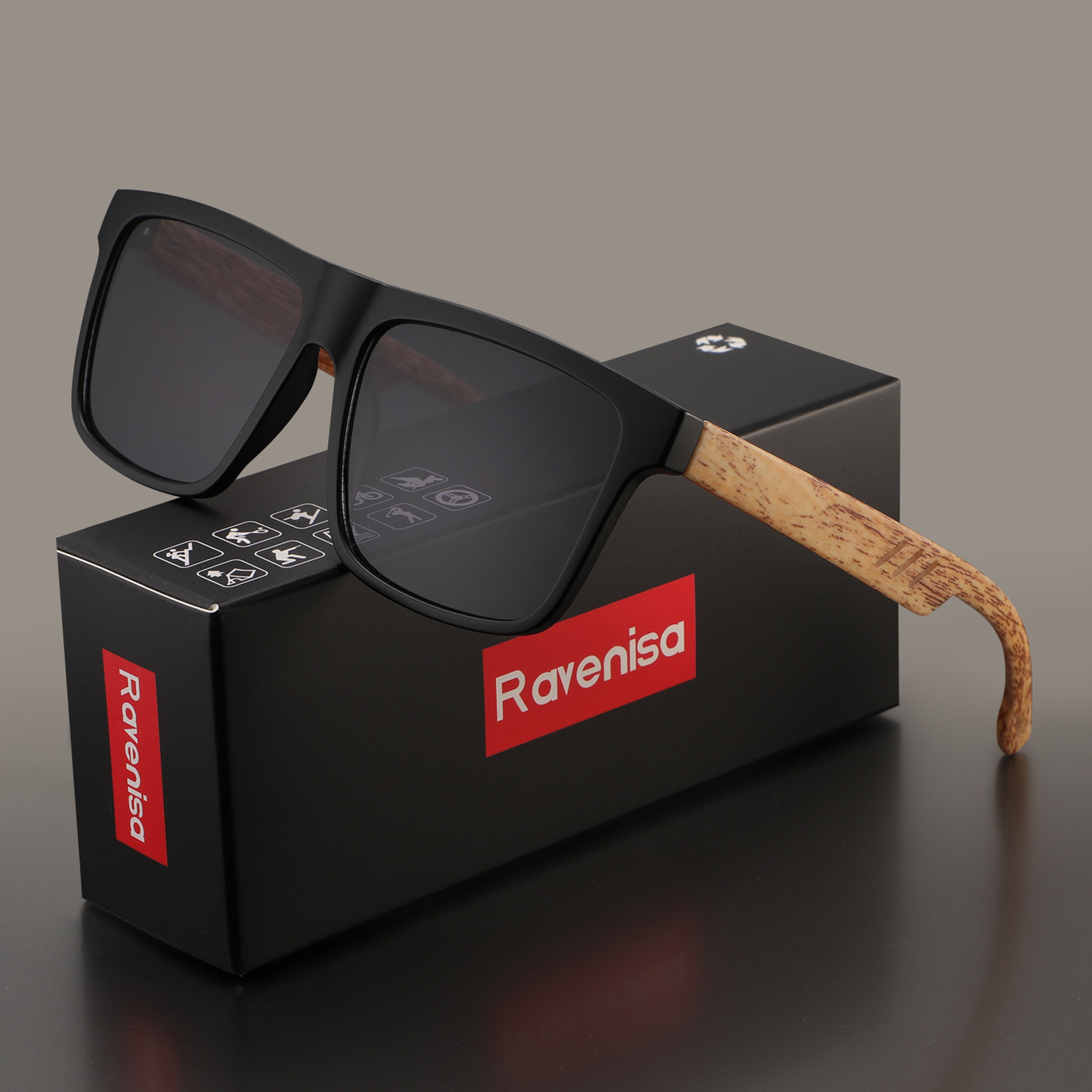 Ravenisa Vintage Square Frame Sunglasses Designer Eyewear for Men and Women – view 12