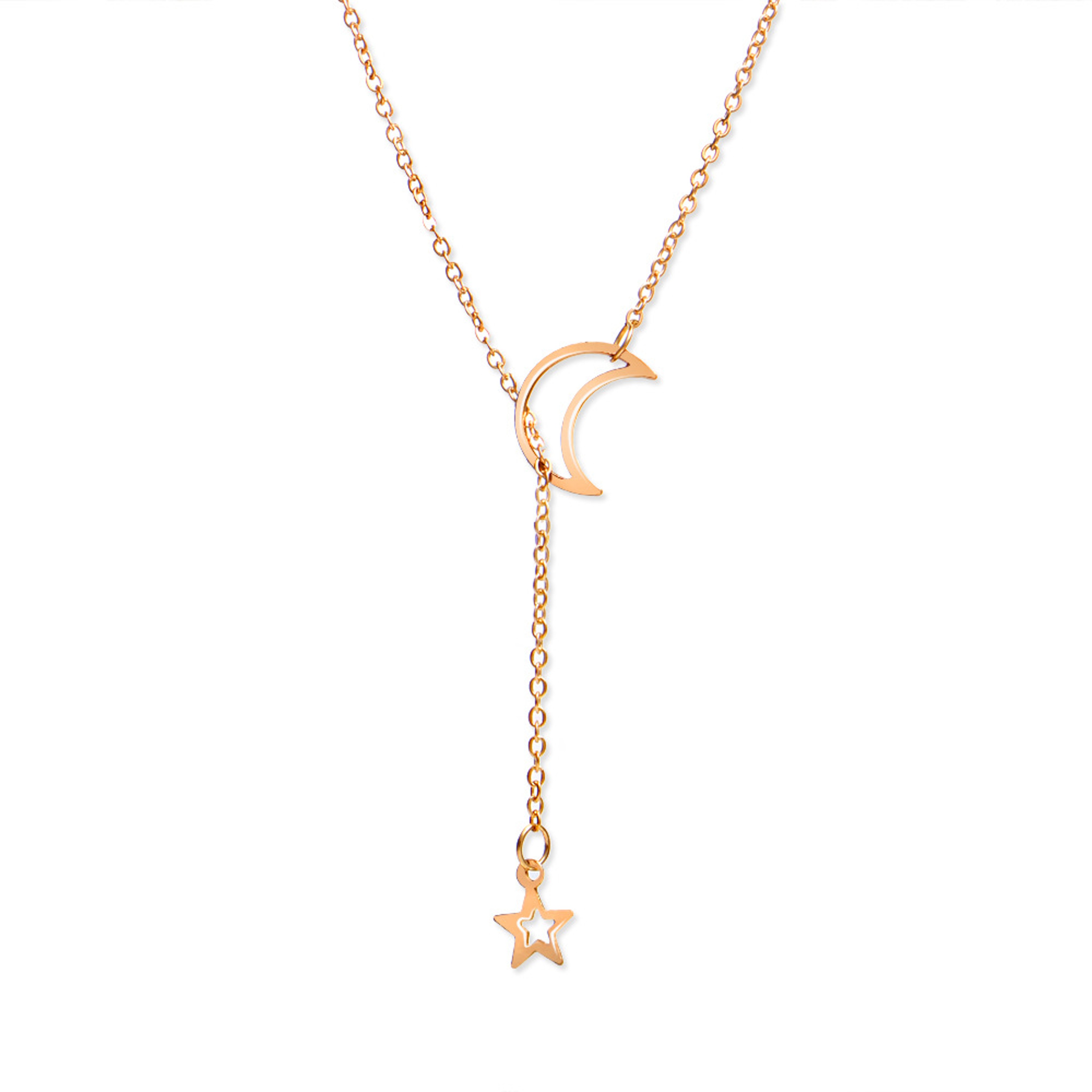 Celestial Moon Star Choker Necklace – Dainty Gold Charm Chain for Women – view 8