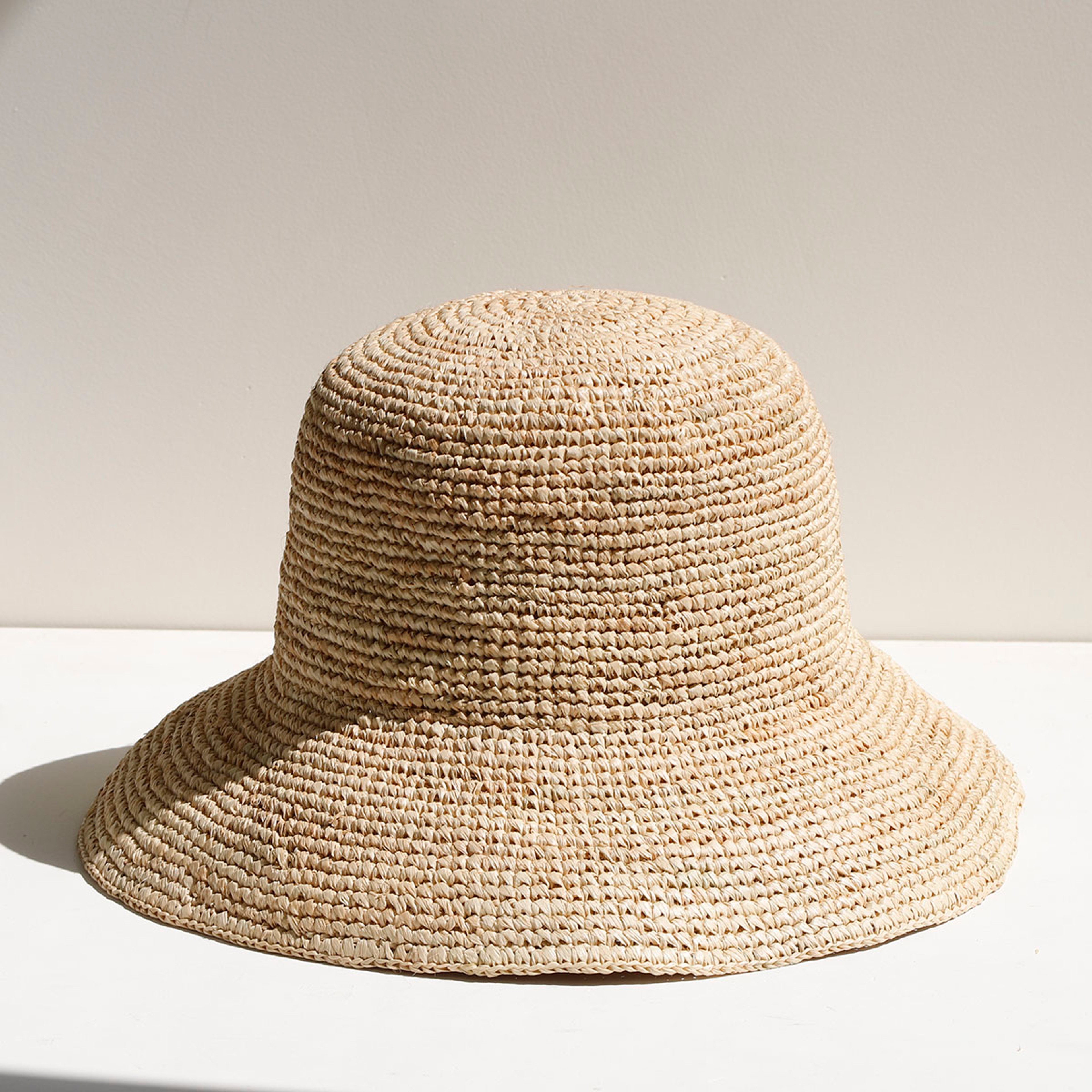 Breathable Raffia Straw Bucket Hat – Womens Summer Beach Sun Protection Fisherman Hat for Travel – view 7
