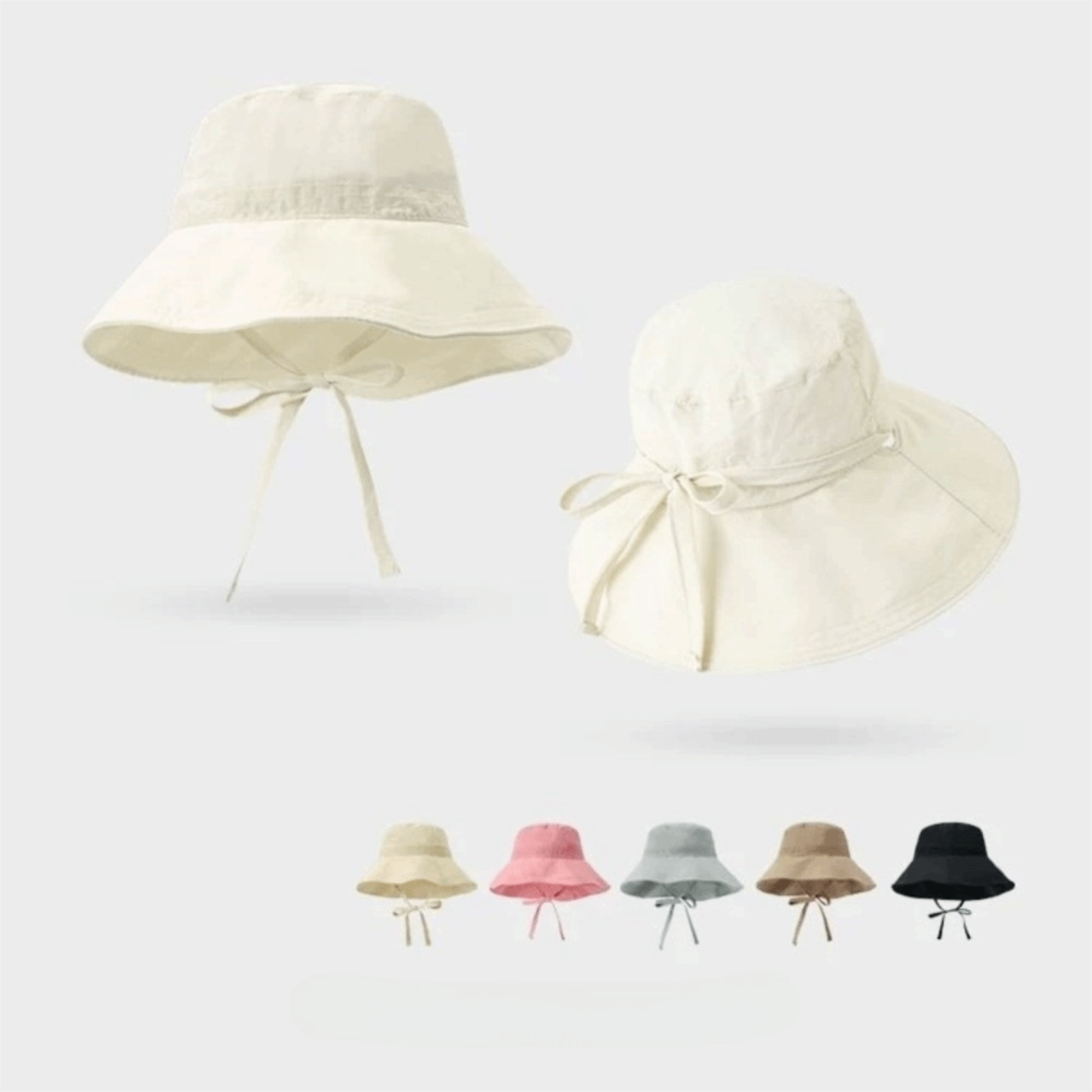 Wide Brim Sun Hat With Chin Strap Adjustable Breathable Bucket Hat 2