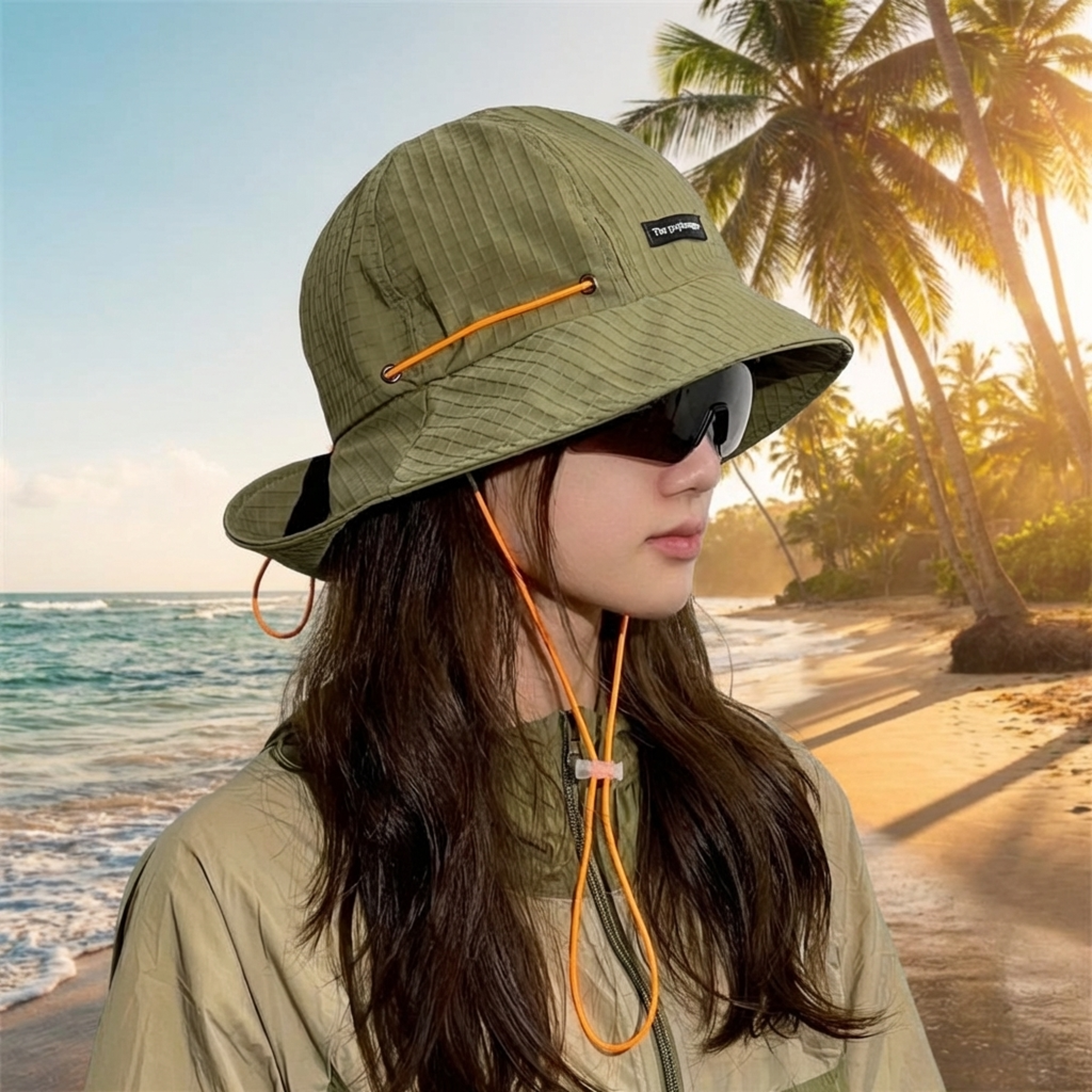 Wide Brim Sun Hat with Neck Protection – view 3