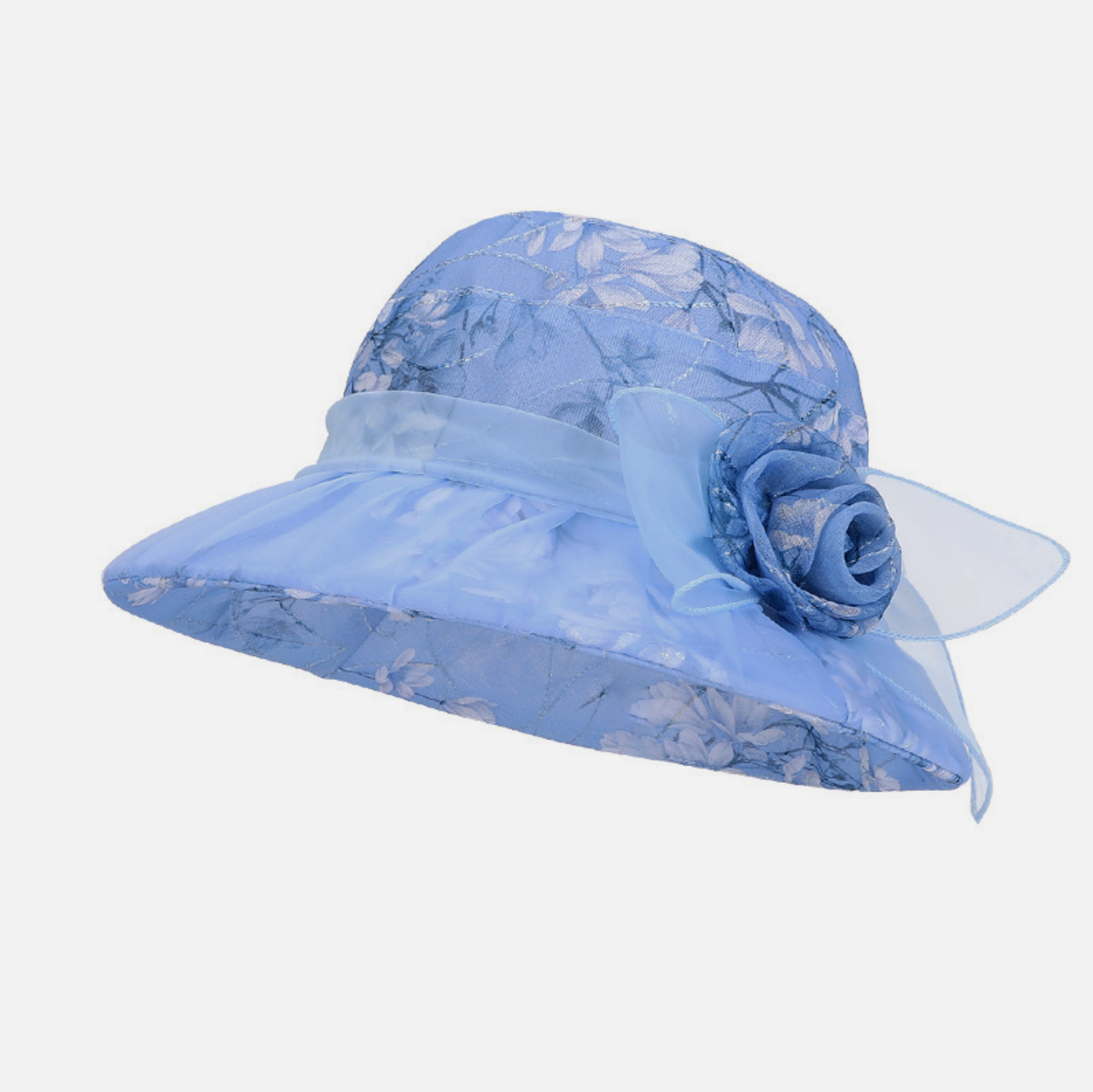 Elegant Womens WideBrim Sun Hat With Mesh Flowers  Breathable UV Protection Beach Cap 6