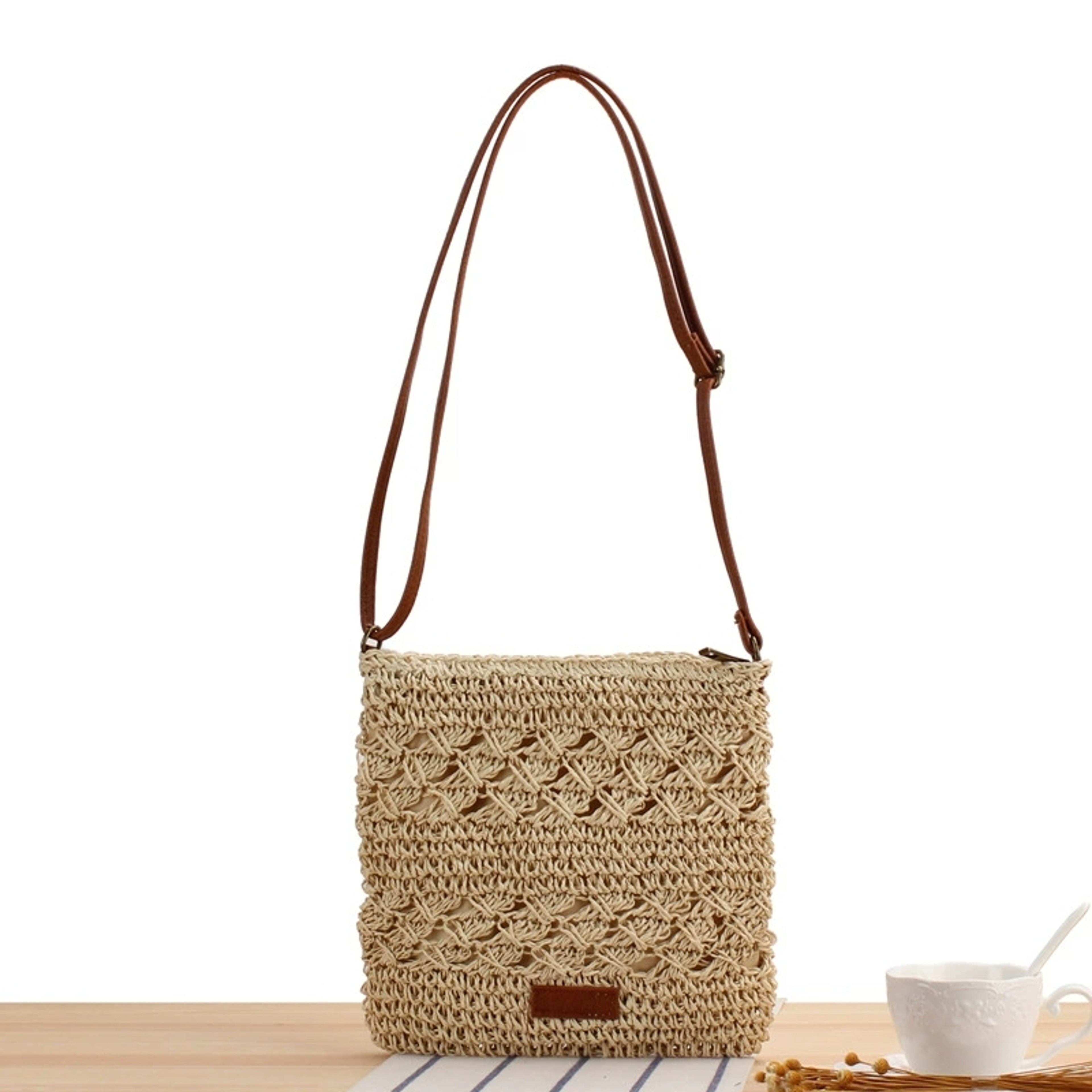 Chic Handmade Straw Crossbody Bag - Summer Beach Messenger Bag for Women – view 10