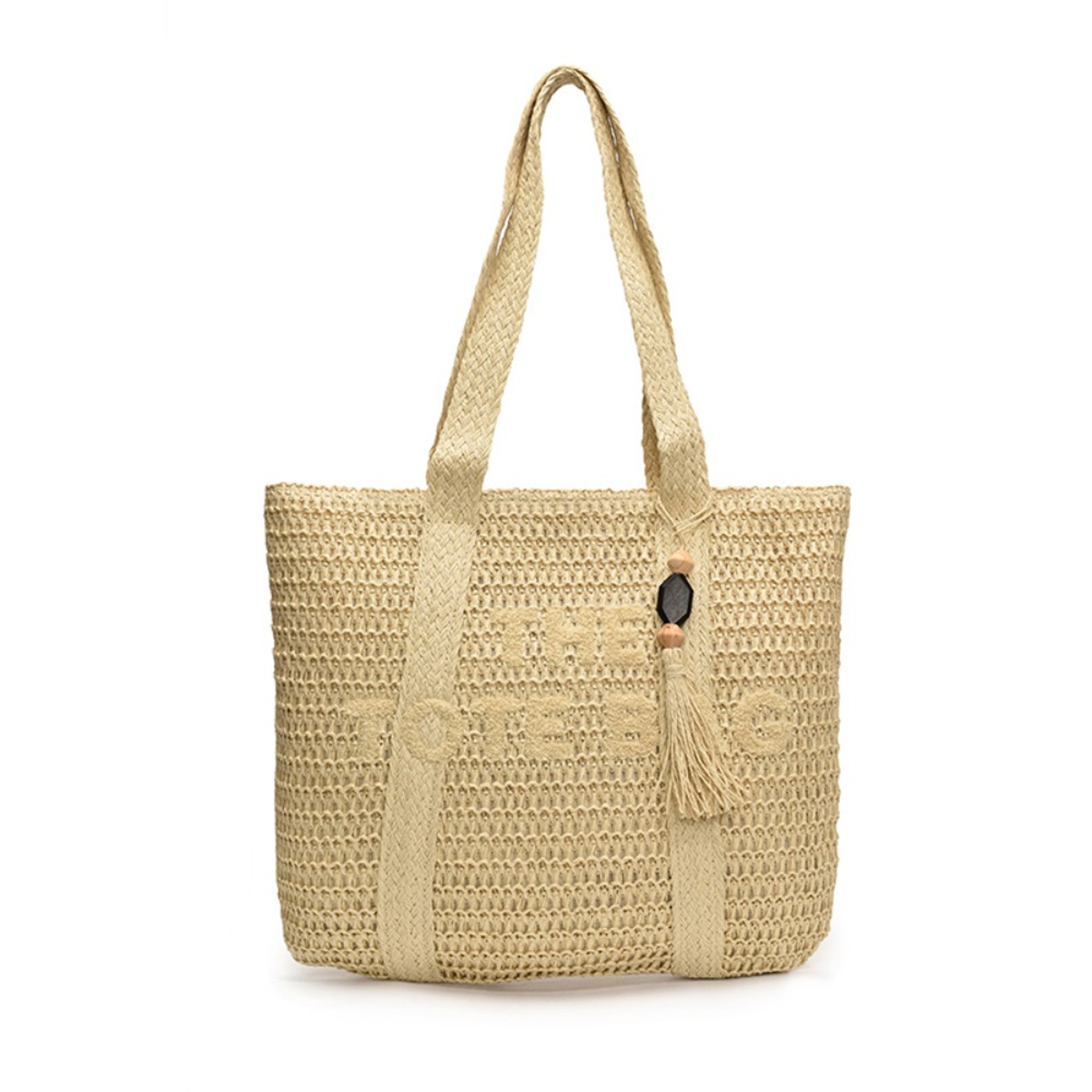 Bohemian Straw Beach Bag with Tassels – Casual Hollow Out Summer Shoulder Tote Bag for Girls and Women – view 7