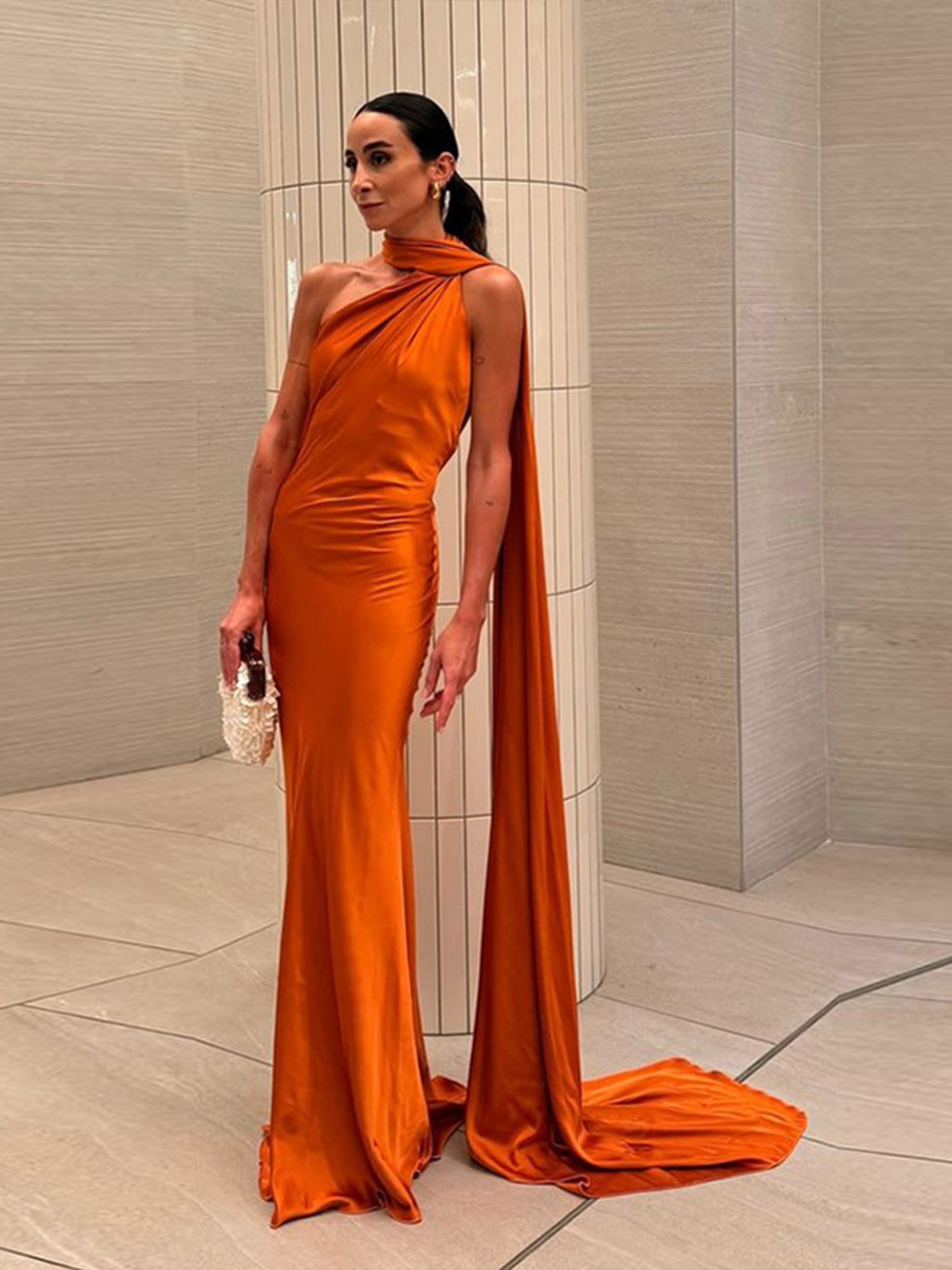 Elegant Satin Halter Backless Party Dress – view 5