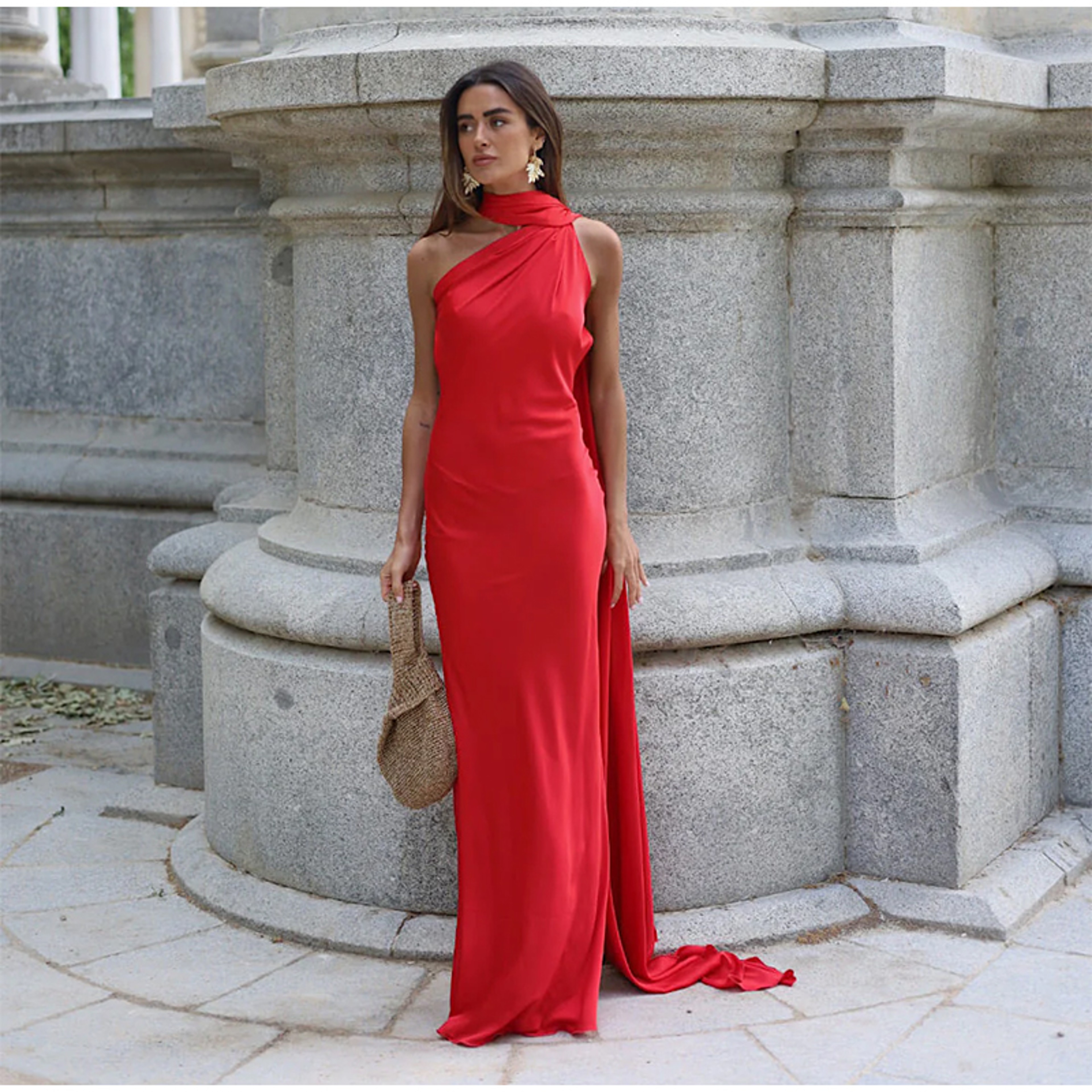 Elegant Satin Halter Backless Party Dress – view 14