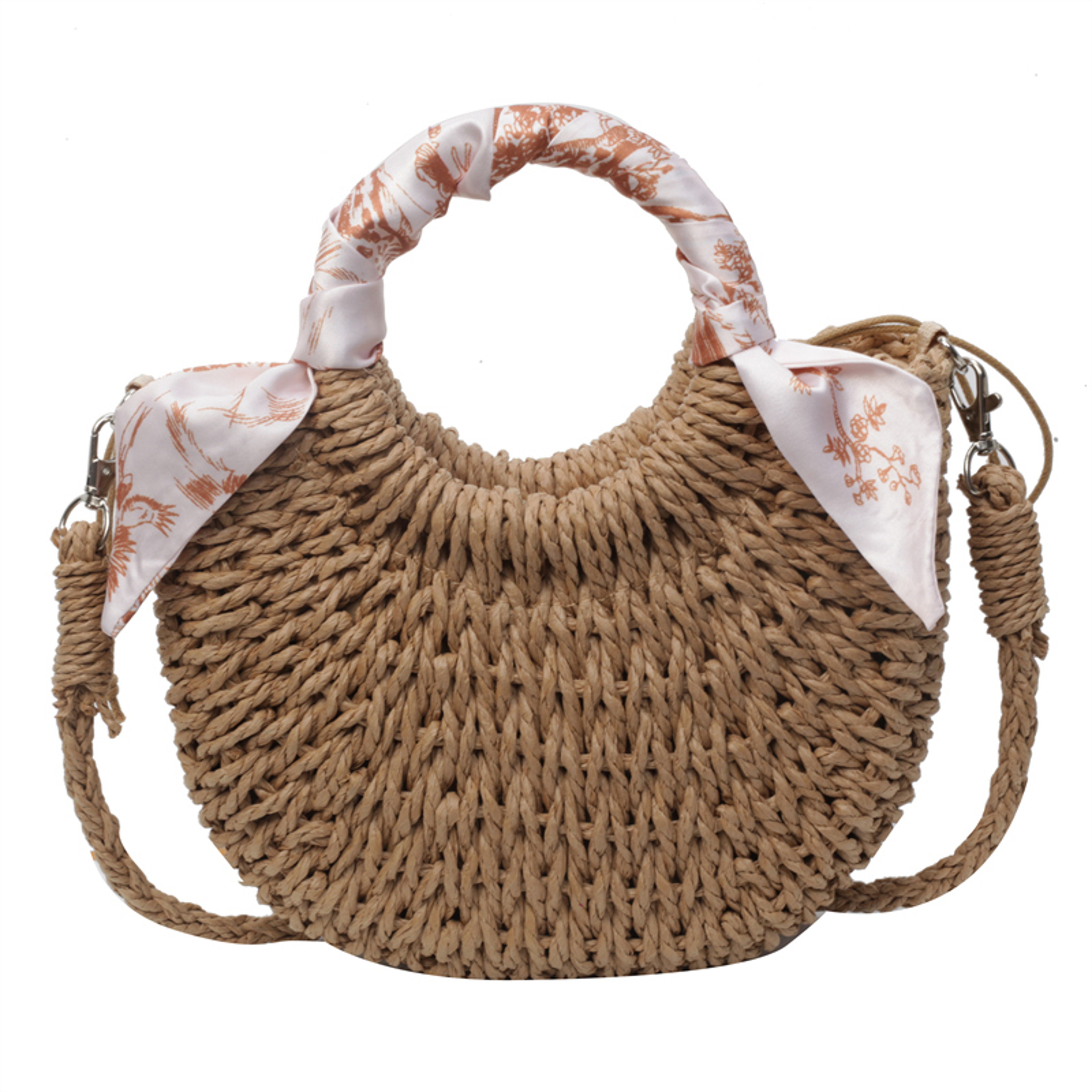 Amalfi Handmade Half Moon Straw Bag - Large Capacity Summer Beach Tote – view 8