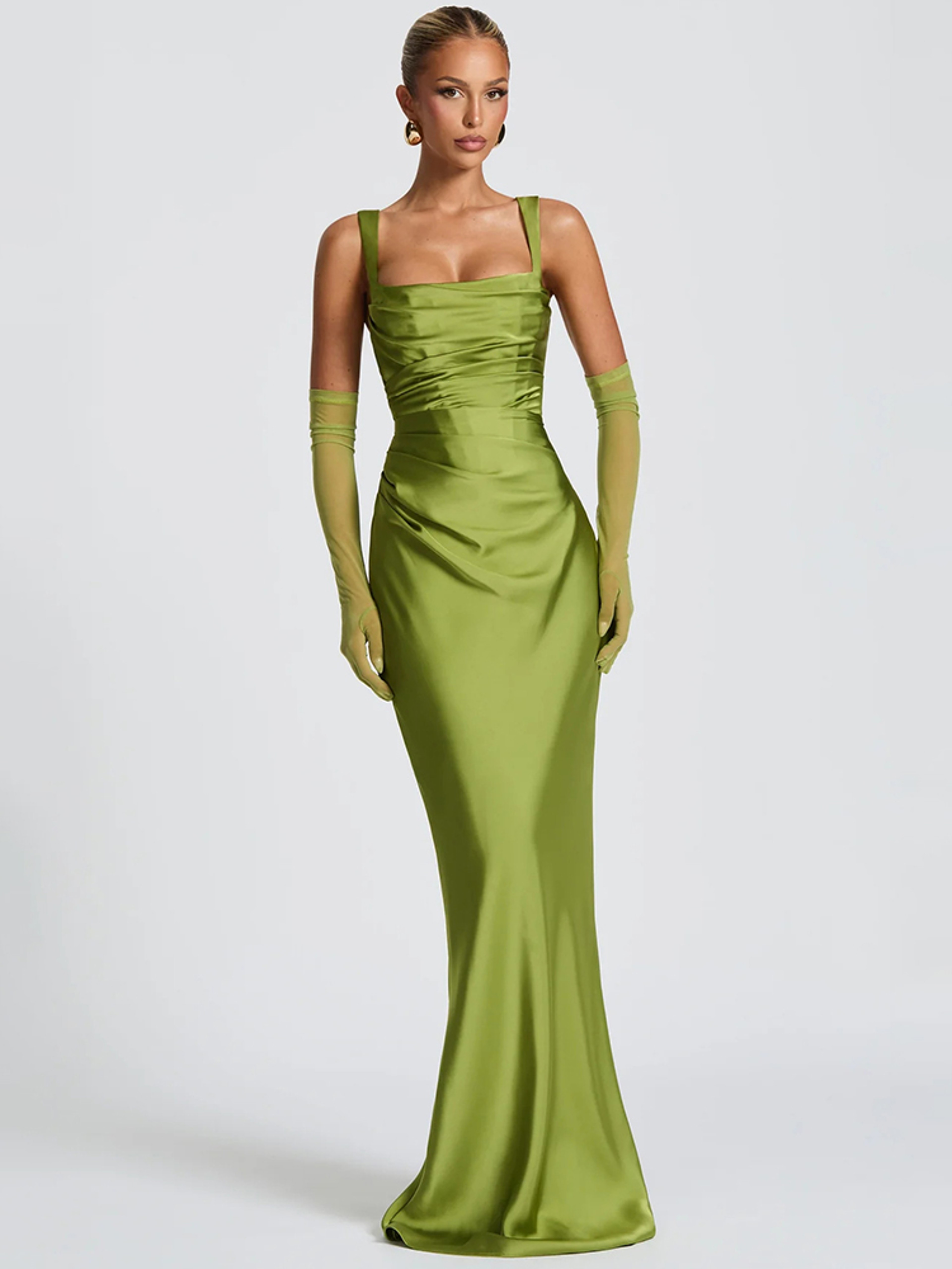 Mozision Elegant Backless Satin Gown  Sexy Halter Party Maxi Dress 1