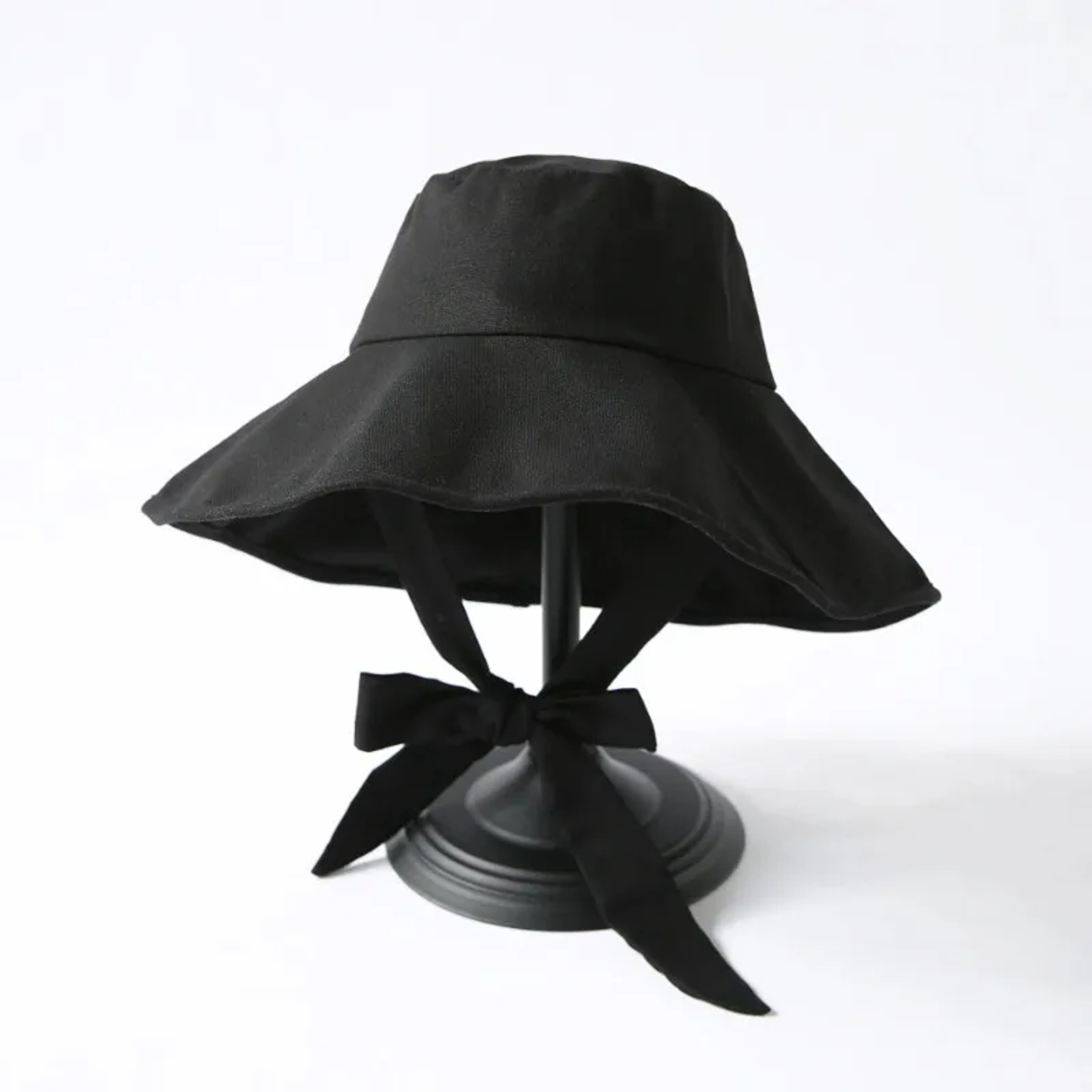 Chic Linen Foldable Sun Hat For Women Big Brim Cotton Tie Bucket Hat 5