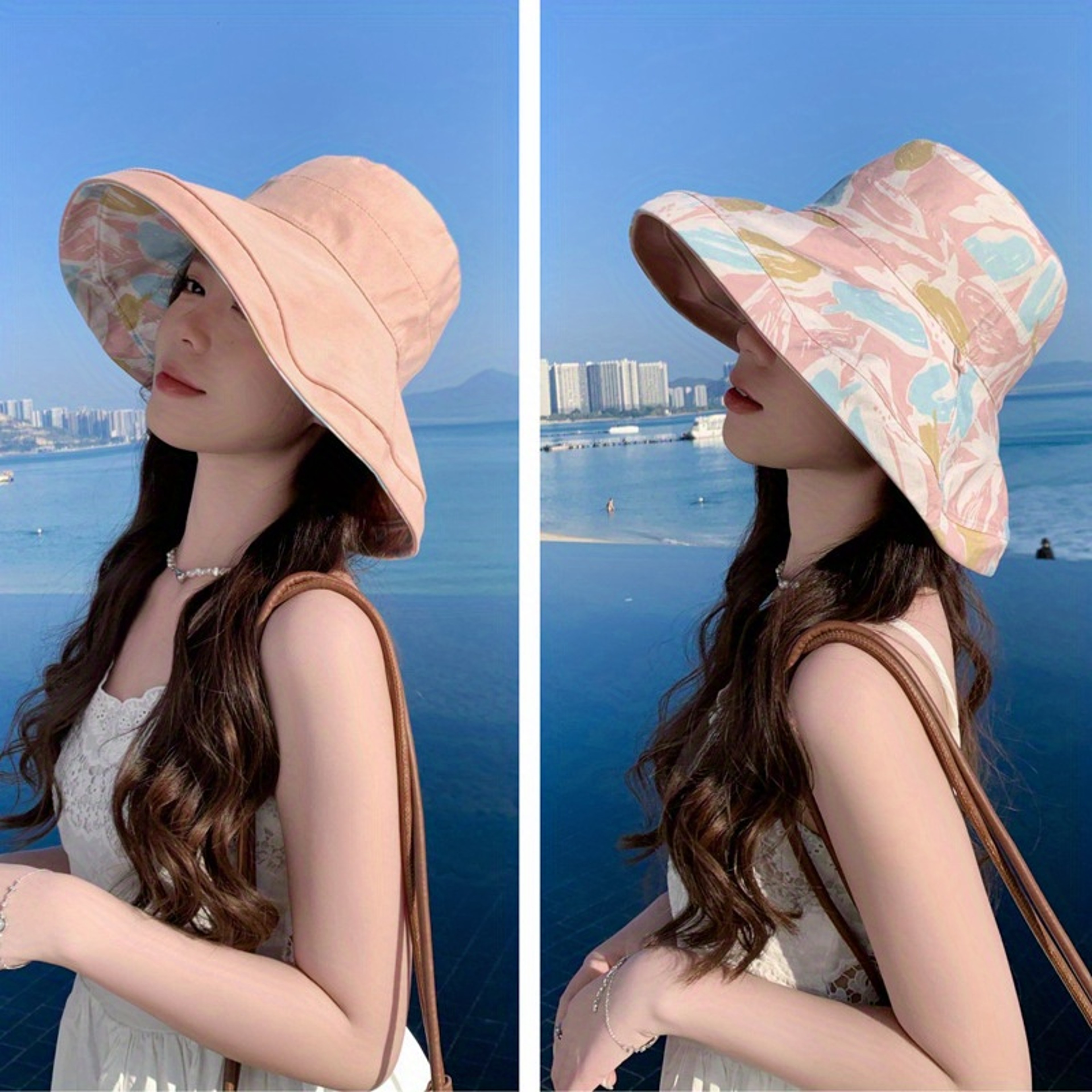 Bohemian Reversible Bucket Hat Floral Print Sun Hat for Women Beach Essentials – view 10