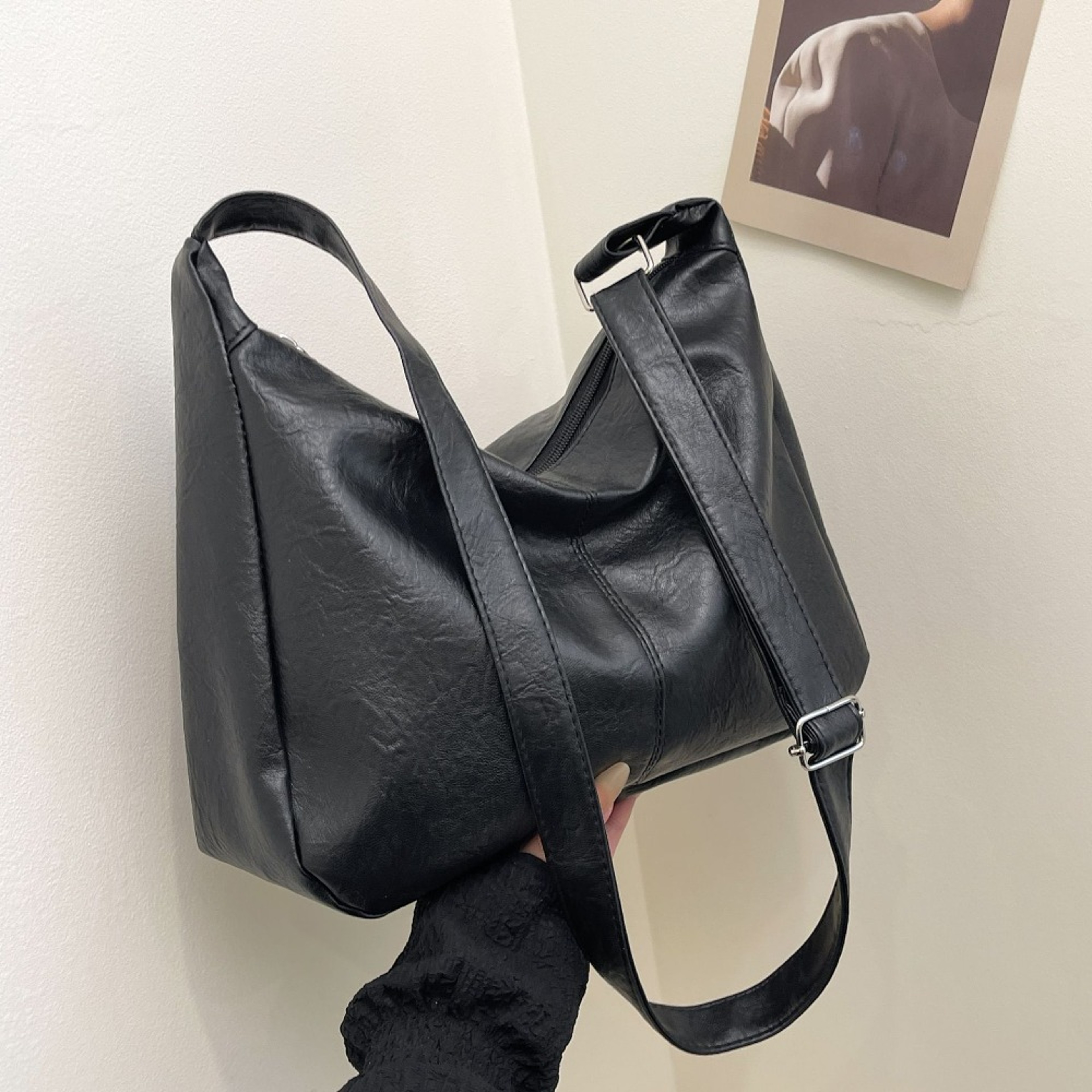 Luxury PU Leather Women Shoulder Bag - Elegant Designer Tote Bag & Convertible Messenger Purse – view 9
