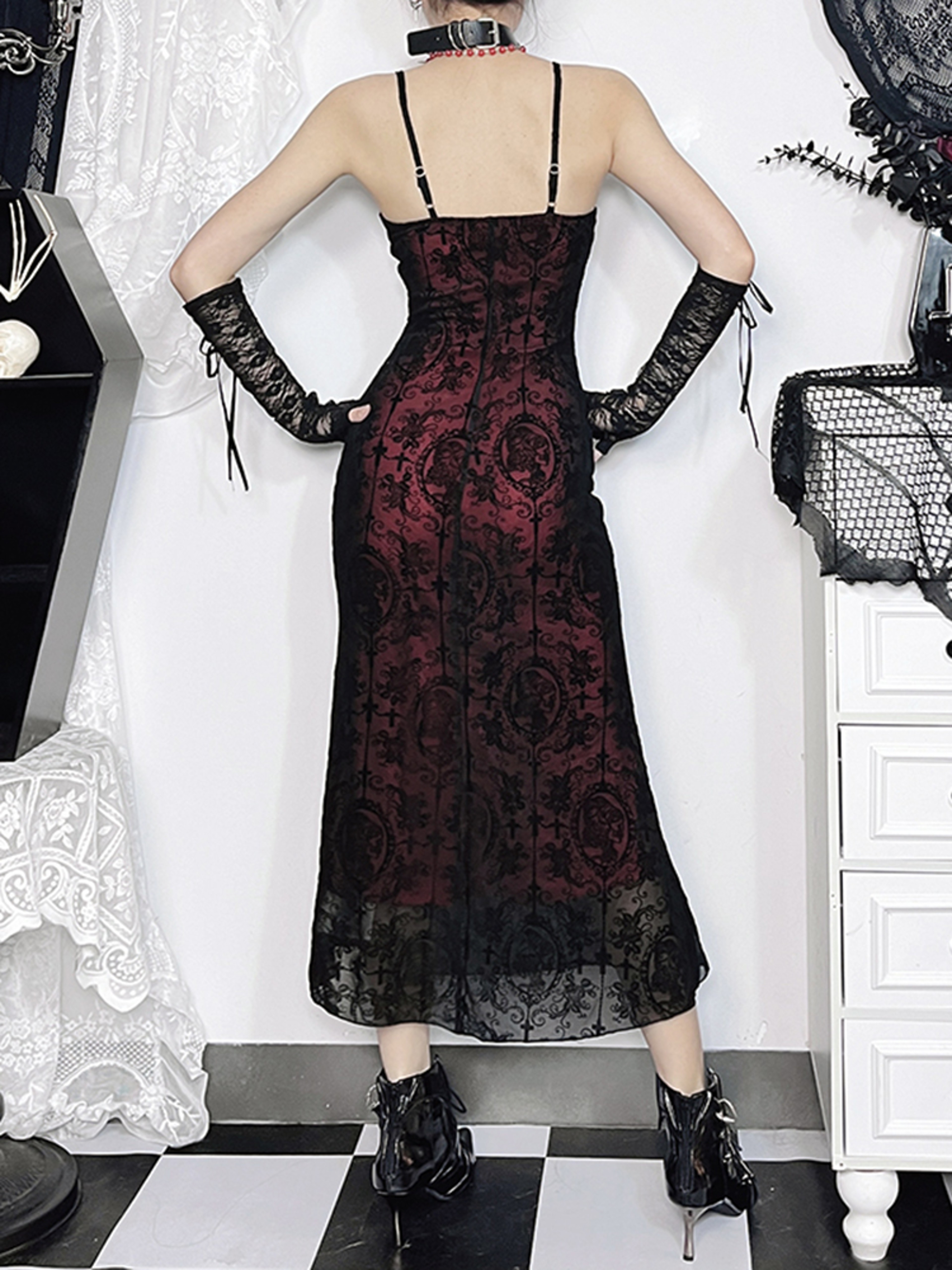 AltGoth Vintage Elegant Gothic Mini Dress – view 6