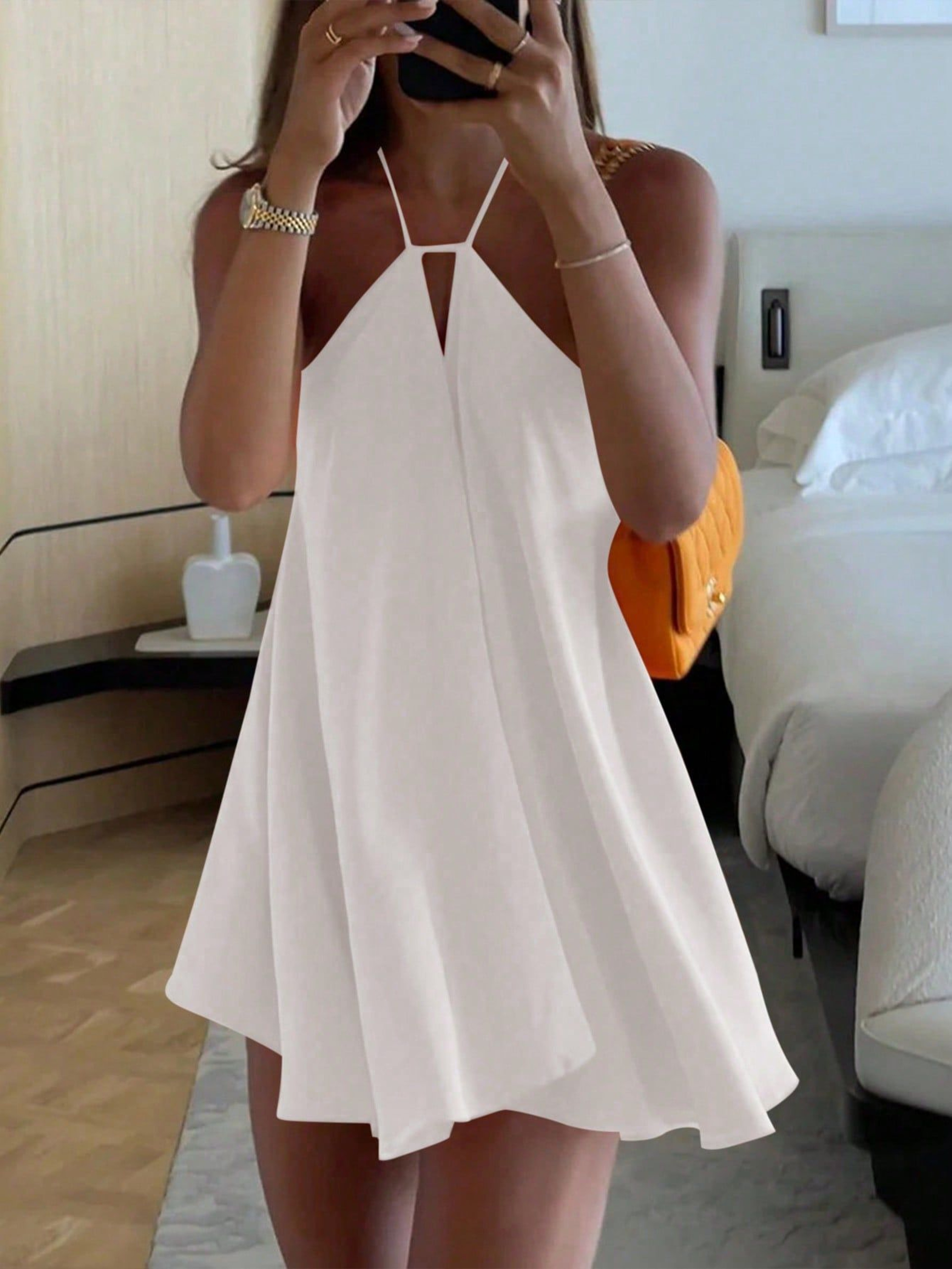 Aura Elegant Off Shoulder Backless Summer Dress - Chic Sleeveless Hollow Out Party & Beach Maxi Vestido – view 7
